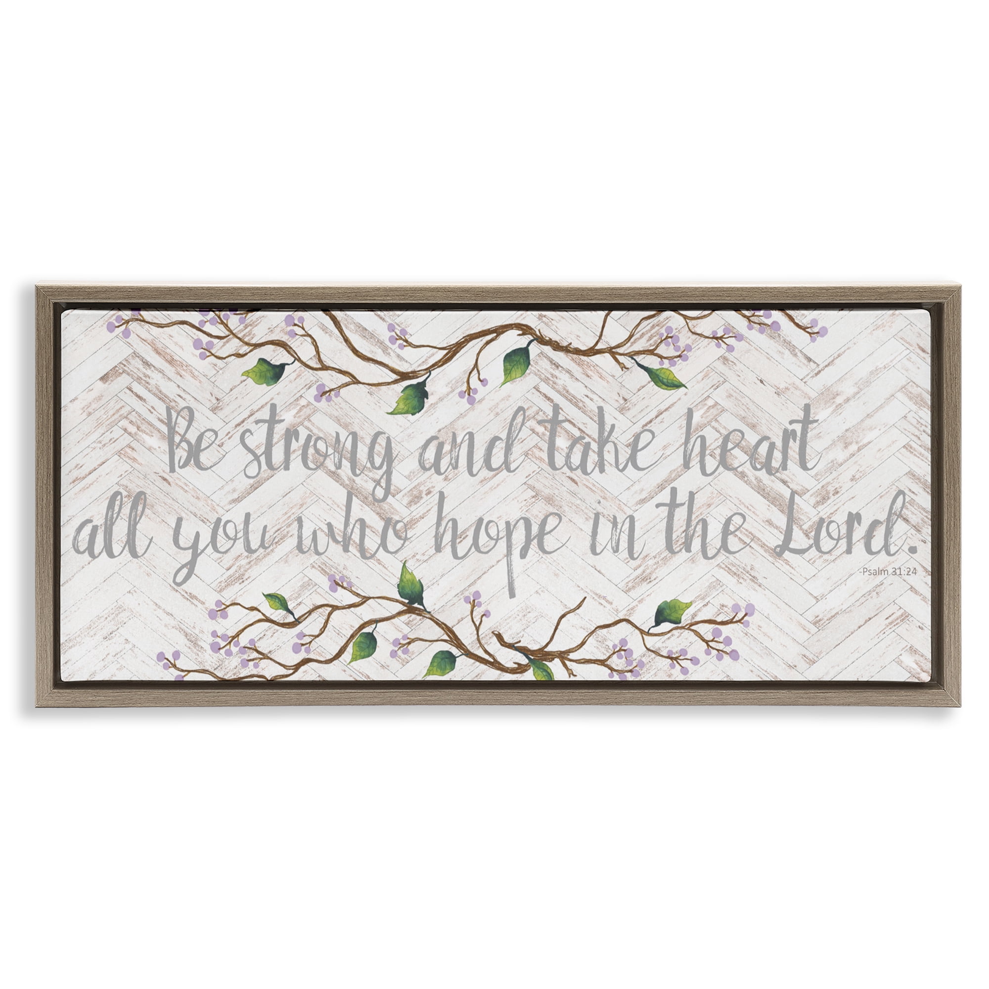 Stupell Industries All You Who Hope Brown Framed Floater Canvas Wall Art, design by Elizabeth Medley