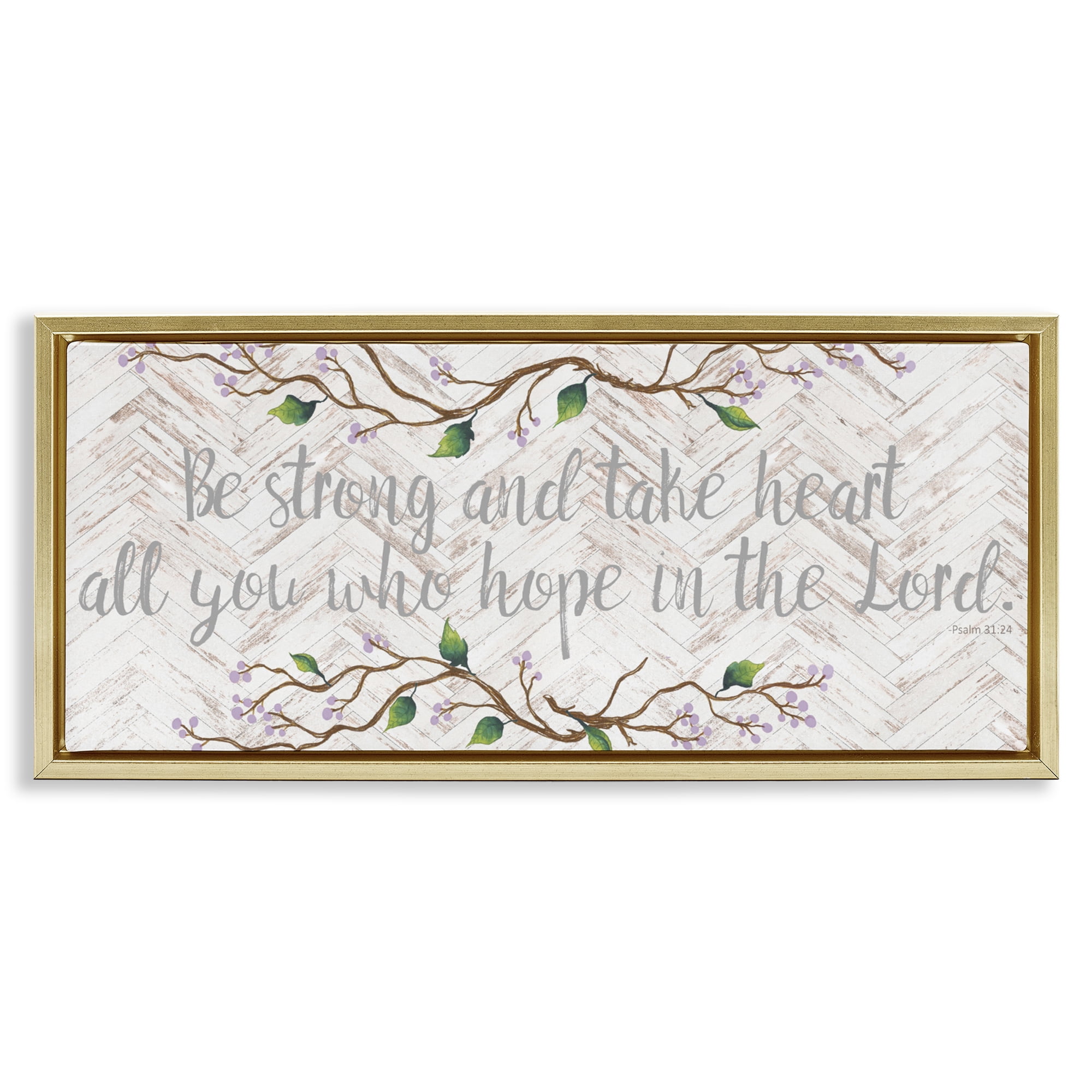 Stupell Industries All You Who Hope Gold Framed Floater Canvas Wall Art, design by Elizabeth Medley