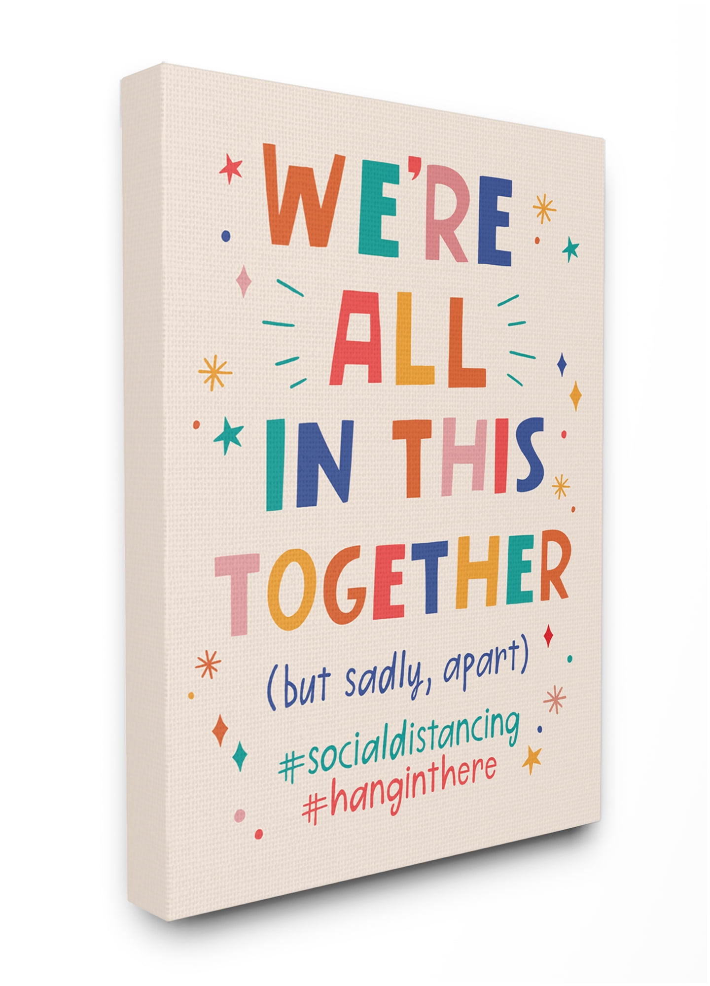 Stupell Industries All in Together But Apart Social Distancing Phrase Designed by Nina Seven