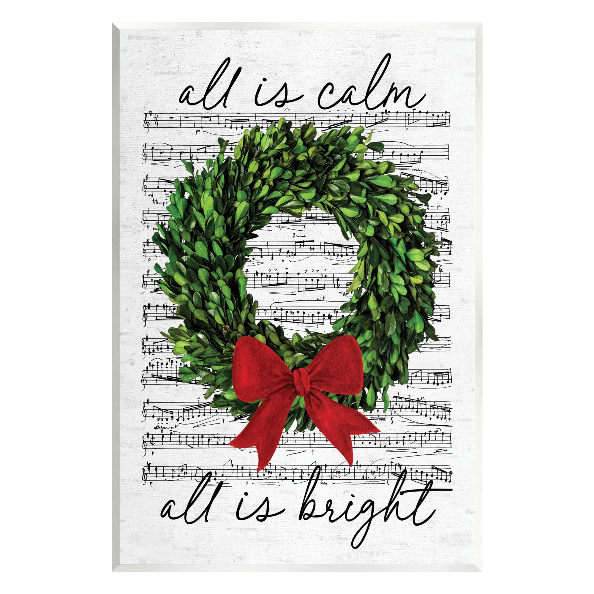 Stupell Industries All is Bright Holiday Music Holiday Painting Unframed Art Print Wall Art, 10 x 15