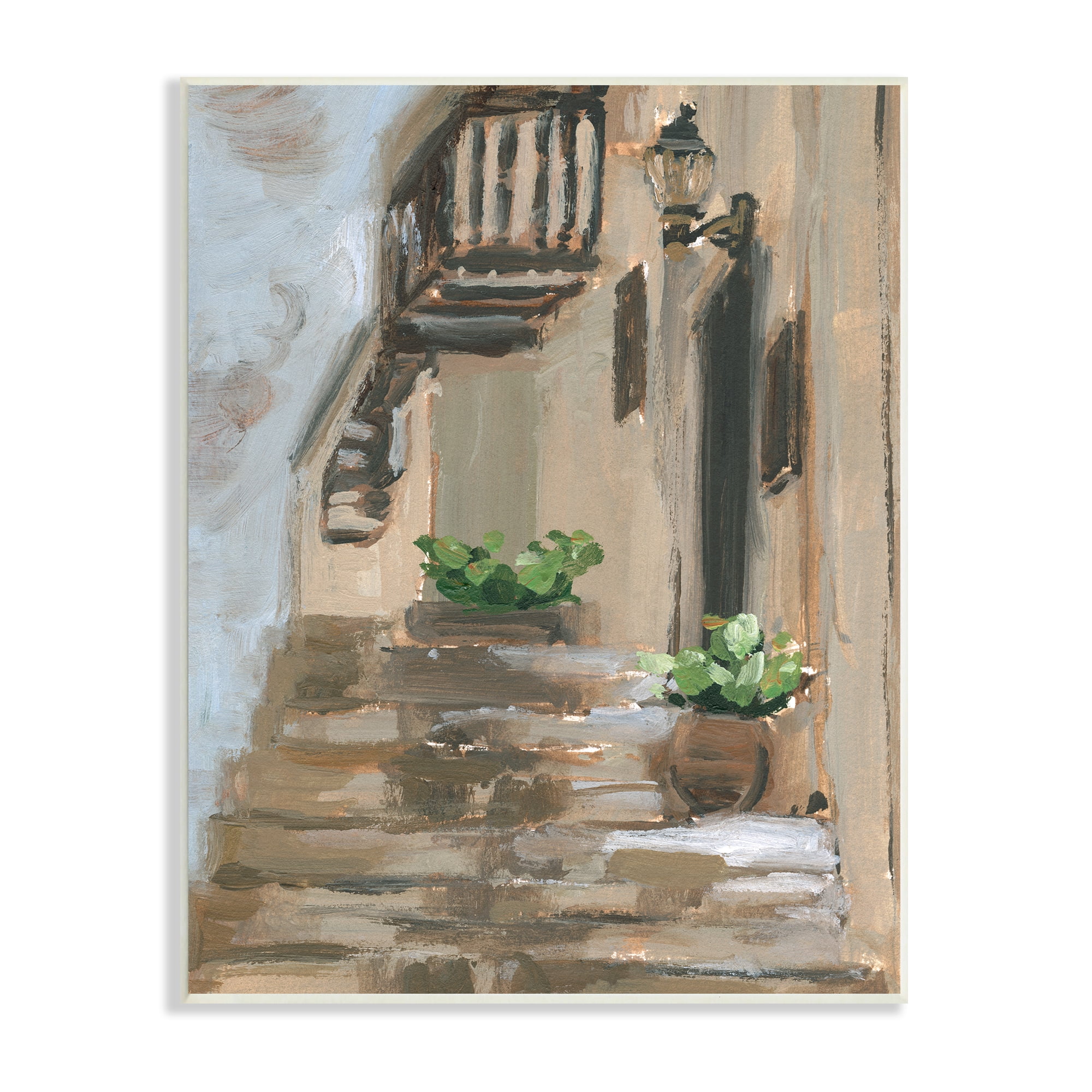 Stupell Industries Alleyway at Dusk Charming Parisian Urban Architecture Travel & Places Painting Unframed Art Print Wall Art, 10 x 15