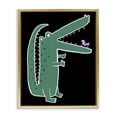 thumbnail image 1 of Stupell Industries Alligator & Bird on Black Animals Painting Gold Floater Framed Canvas Art Print Wall Art, 17 x 21, 1 of 9