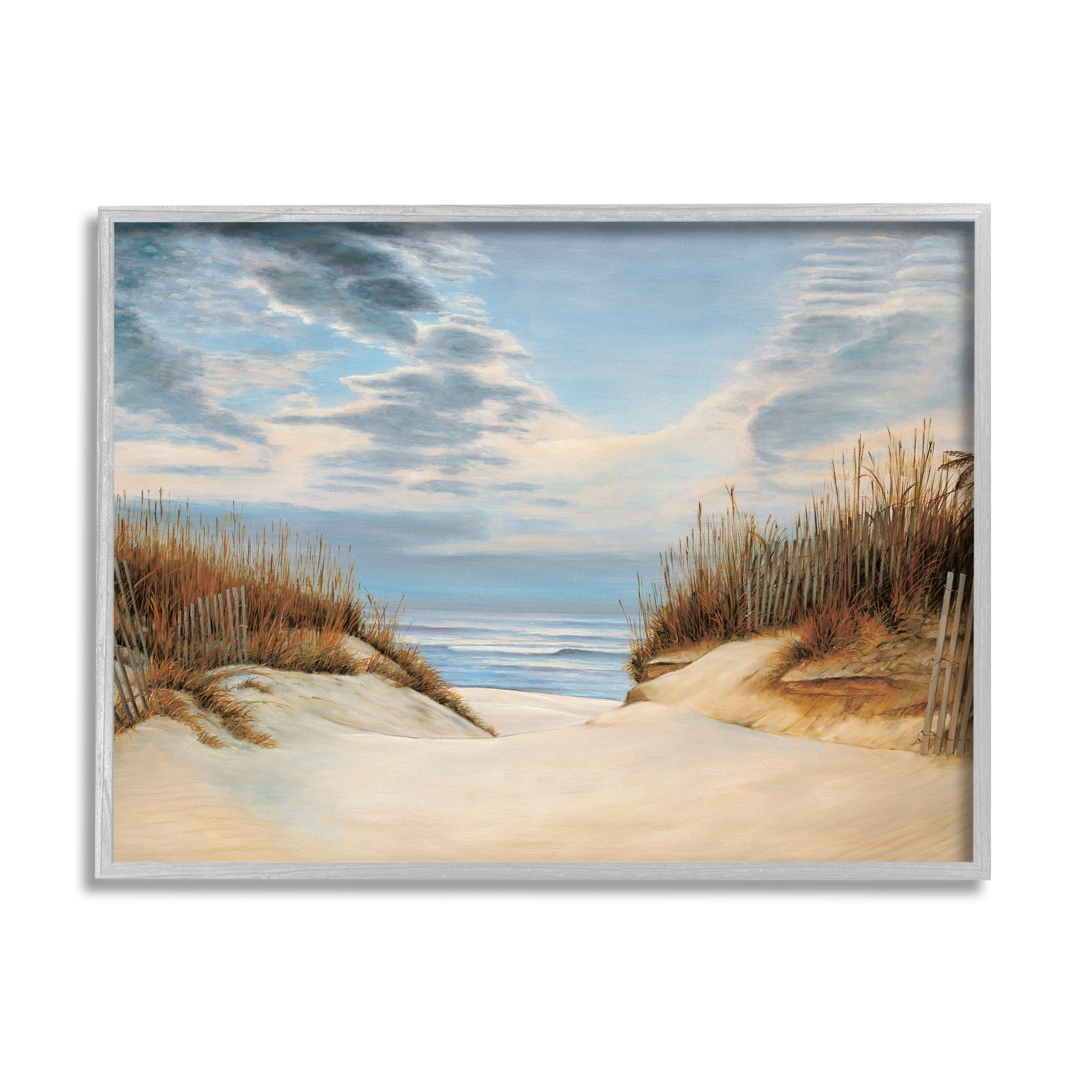 Stupell Industries Alluring Cloudy Beach Path Wooden Fence Tall Grass, 11 x 14, Designed by Richard Dunahay