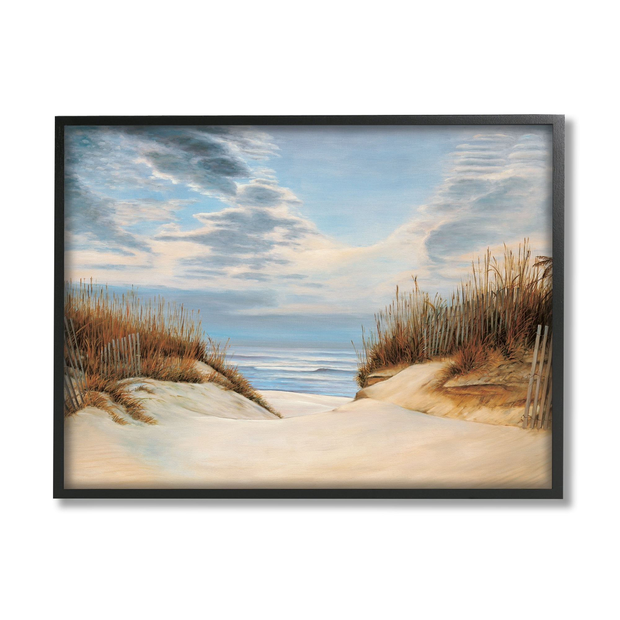 Stupell Industries Alluring Cloudy Beach Path Wooden Fence Tall Grass, 11 x 14, Designed by Richard Dunahay