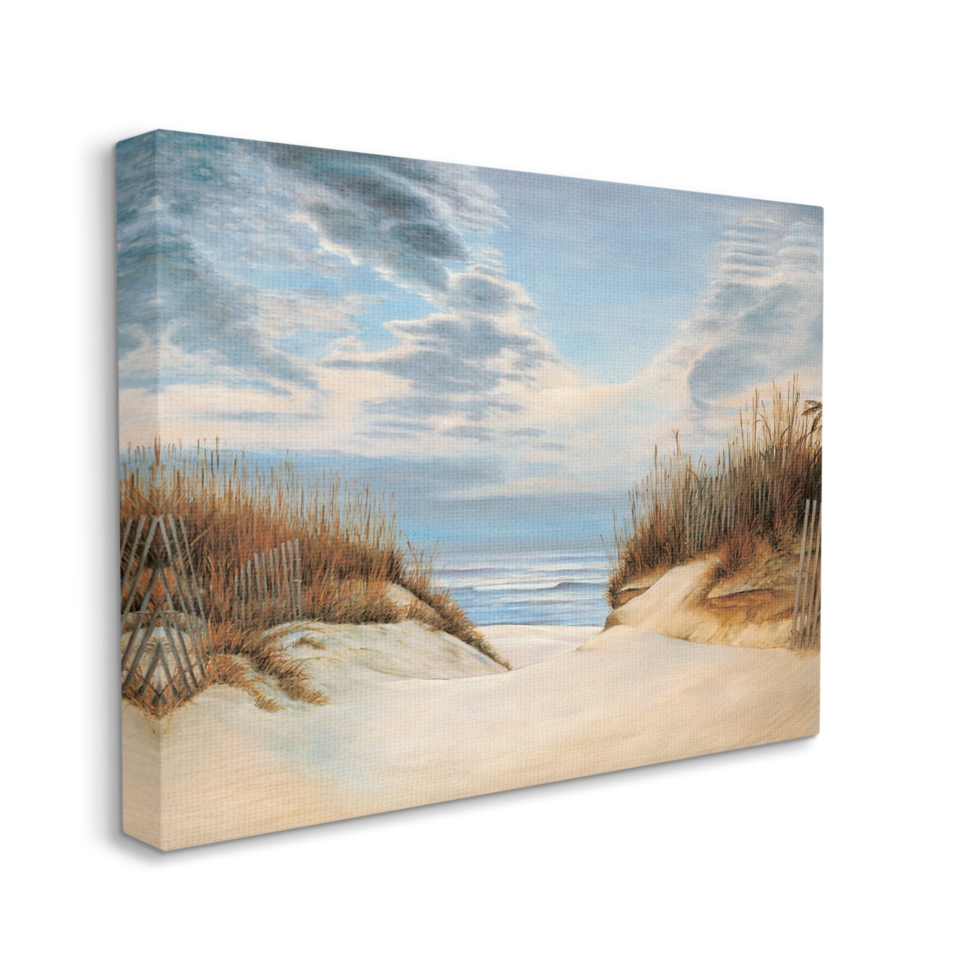 Stupell Industries Alluring Cloudy Beach Path Wooden Fence Tall Grass, 24 x 30, Designed by Richard Dunahay