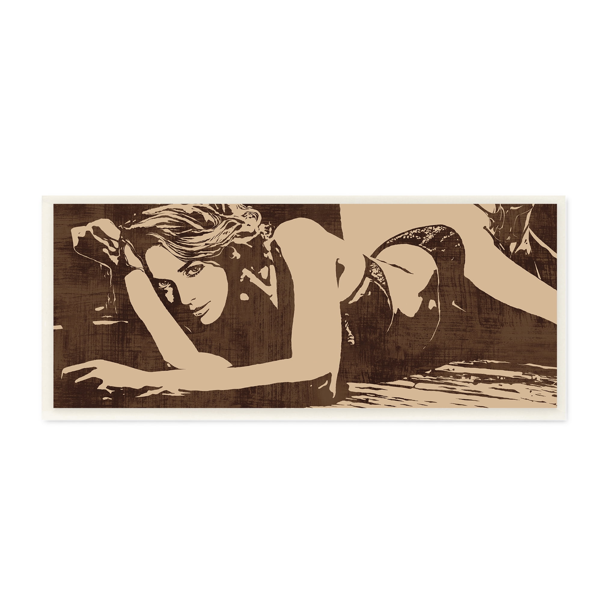 Stupell Industries Alluring Female Resting Seductive Face Sepia Tone, 7 x 17, Designed by Andrew Cooper