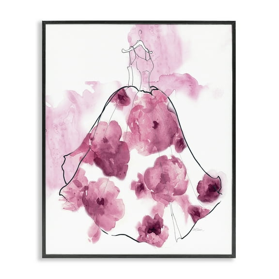Stupell Industries Alluring Flower Dress Abstraction Fashion Painting Black Framed Art Print Wall Art, 11 x 14
