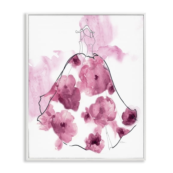 Stupell Industries Alluring Flower Dress Abstraction Fashion Painting White Framed Art Print Wall Art, 11 x 14