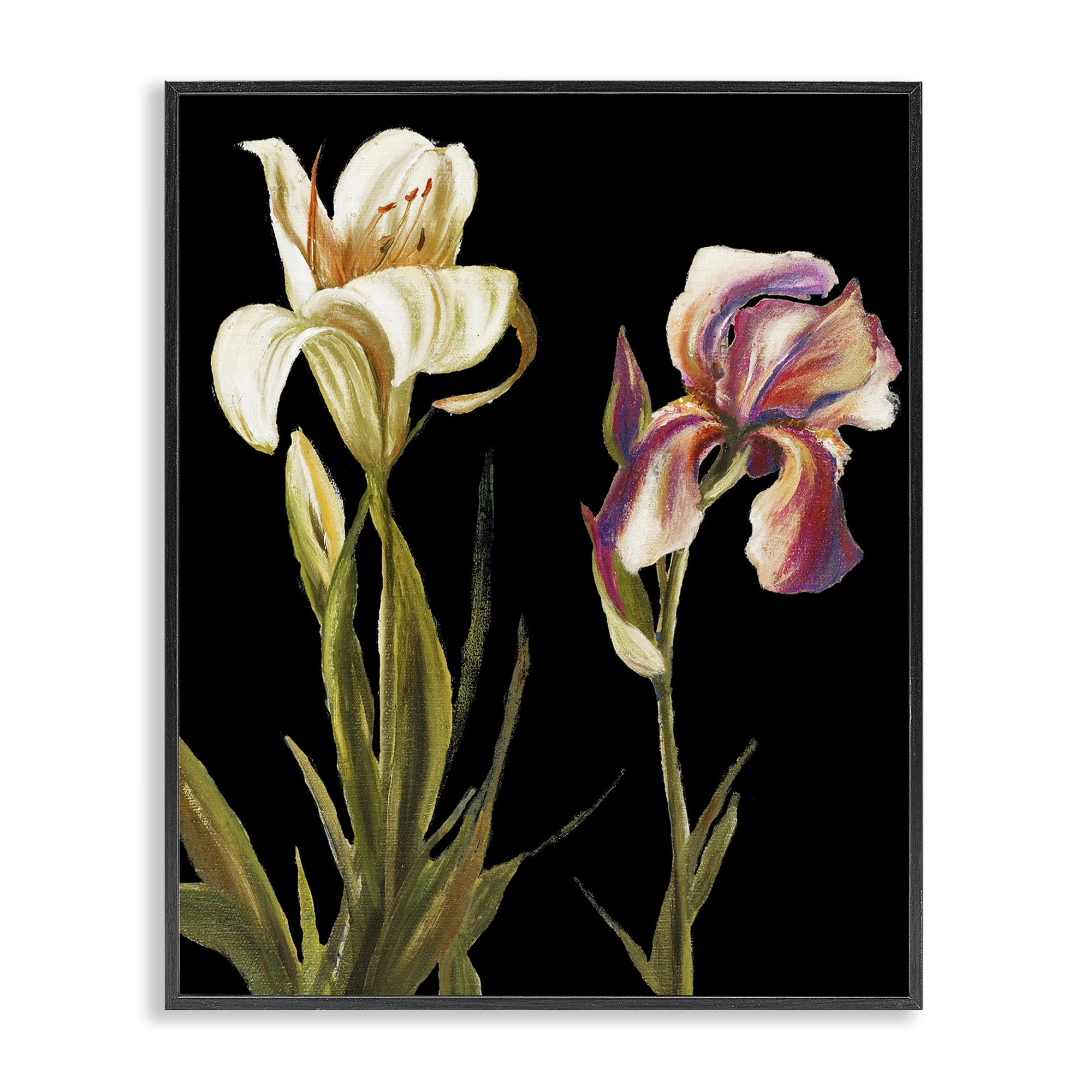 Stupell Industries Alluring Iris Blooms Botanical & Floral Painting Black Framed Art Print Wall Art, 11 x 14