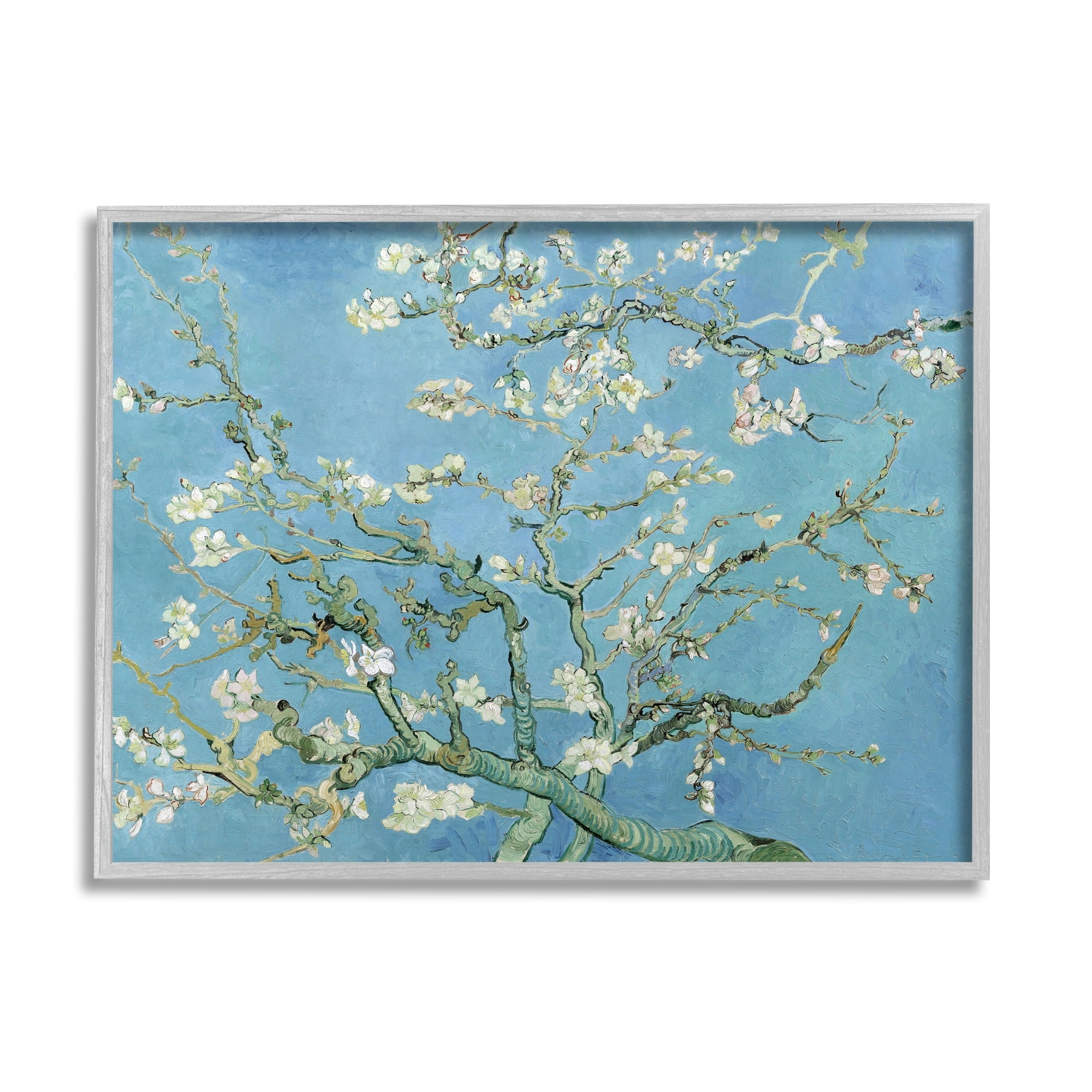 Stupell Industries Almond Blossoms Vincent van Gogh Classic Tree Blossom Painting Painting Gray Framed Art Print Wall Art, Design by one1000paintings