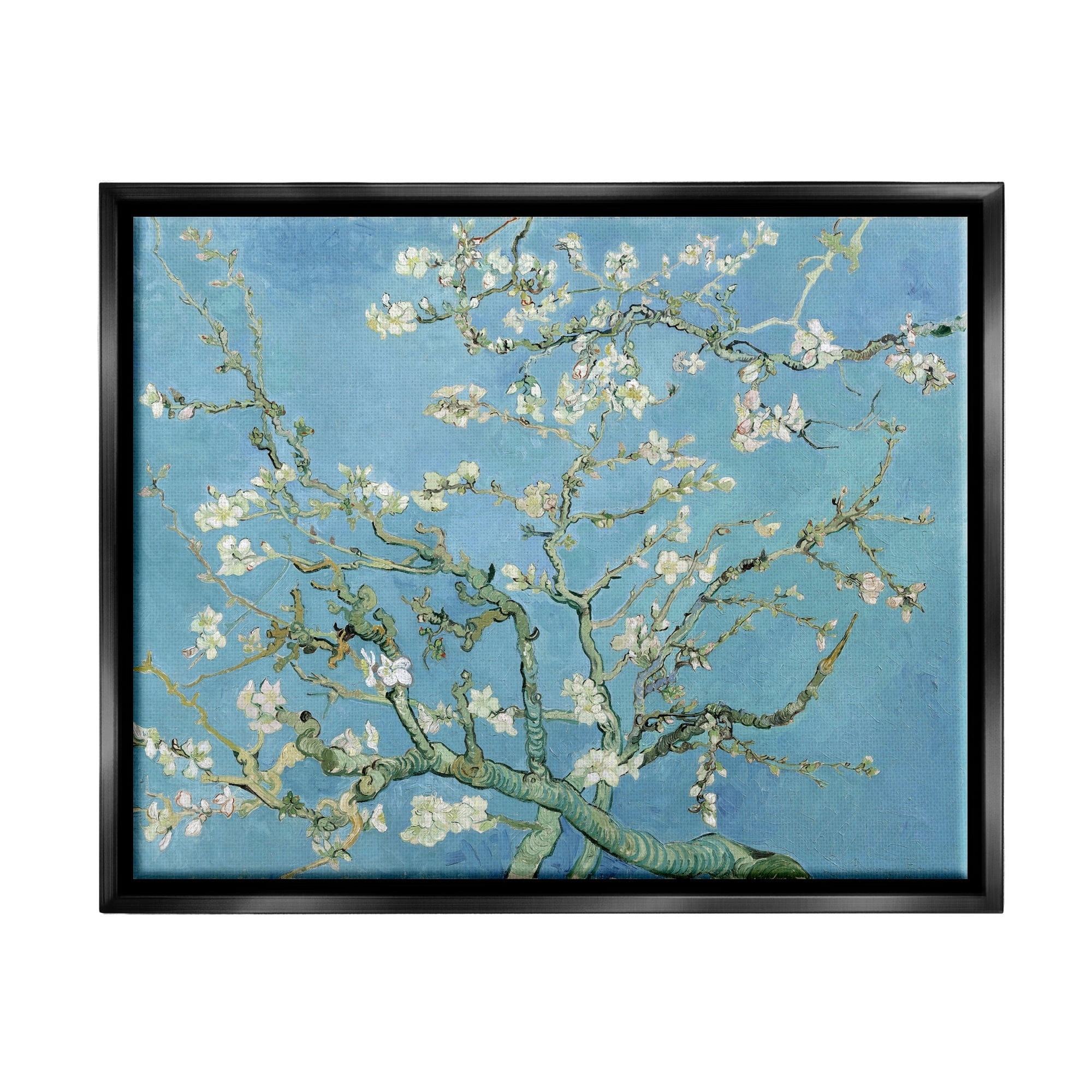 Stupell Industries Almond Blossoms Vincent van Gogh Classic Tree Blossom Painting Painting Jet Black Floating Framed Canvas Print Wall Art, Design by one1000paintings