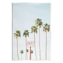 Stupell Industries Aloha Hotel with Palm Trees Botanical & Floral Painting Unframed Art Print Wall Art, 10 x 15