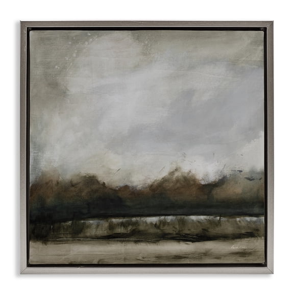 Stupell Industries Along The Canal Landscape Gray Framed Floater Canvas Wall Art design by Pamela Munger, 25 x 25