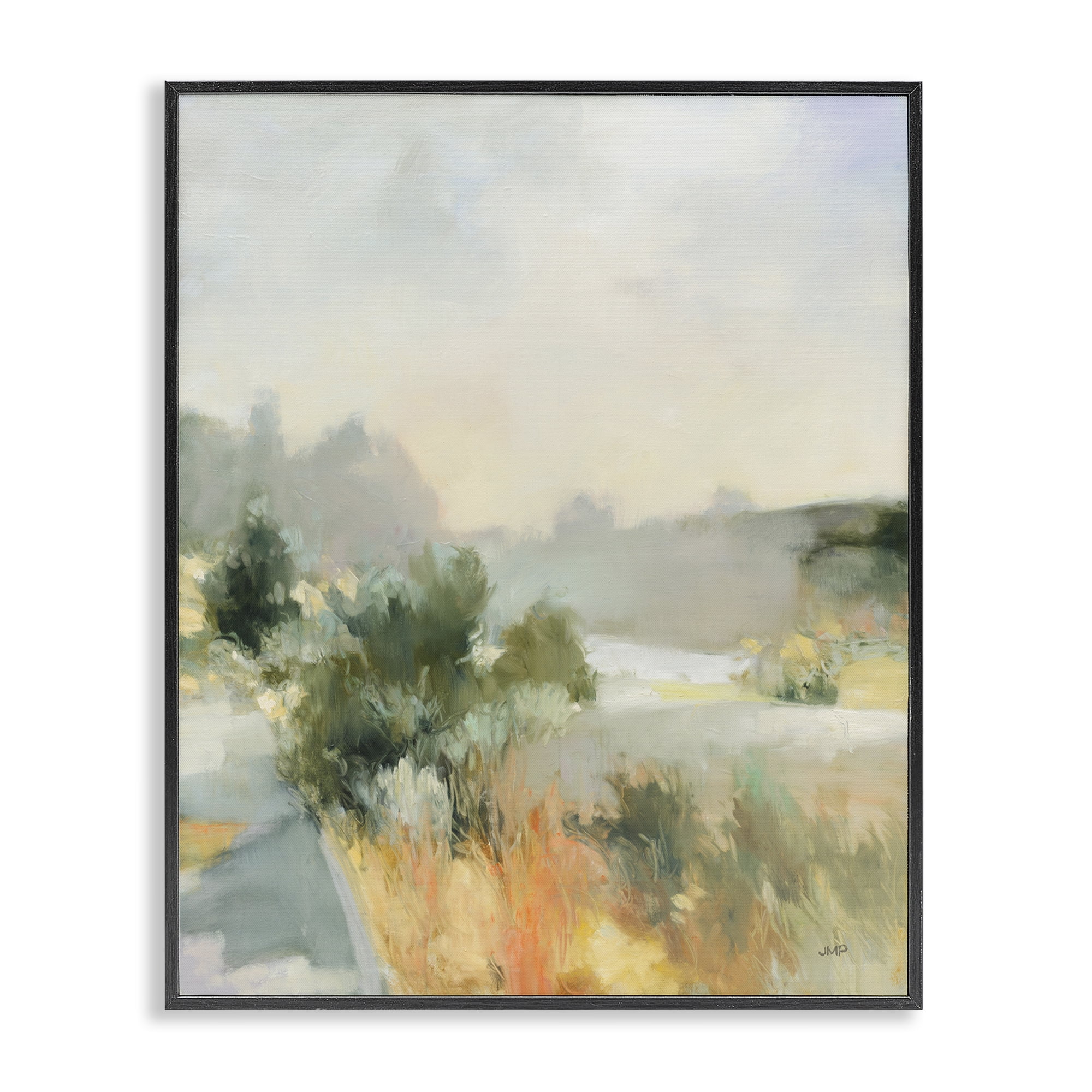 Stupell Industries Along The Path Landscape Landscape & Nature Painting Black Framed Art Print Wall Art, 24 x 30