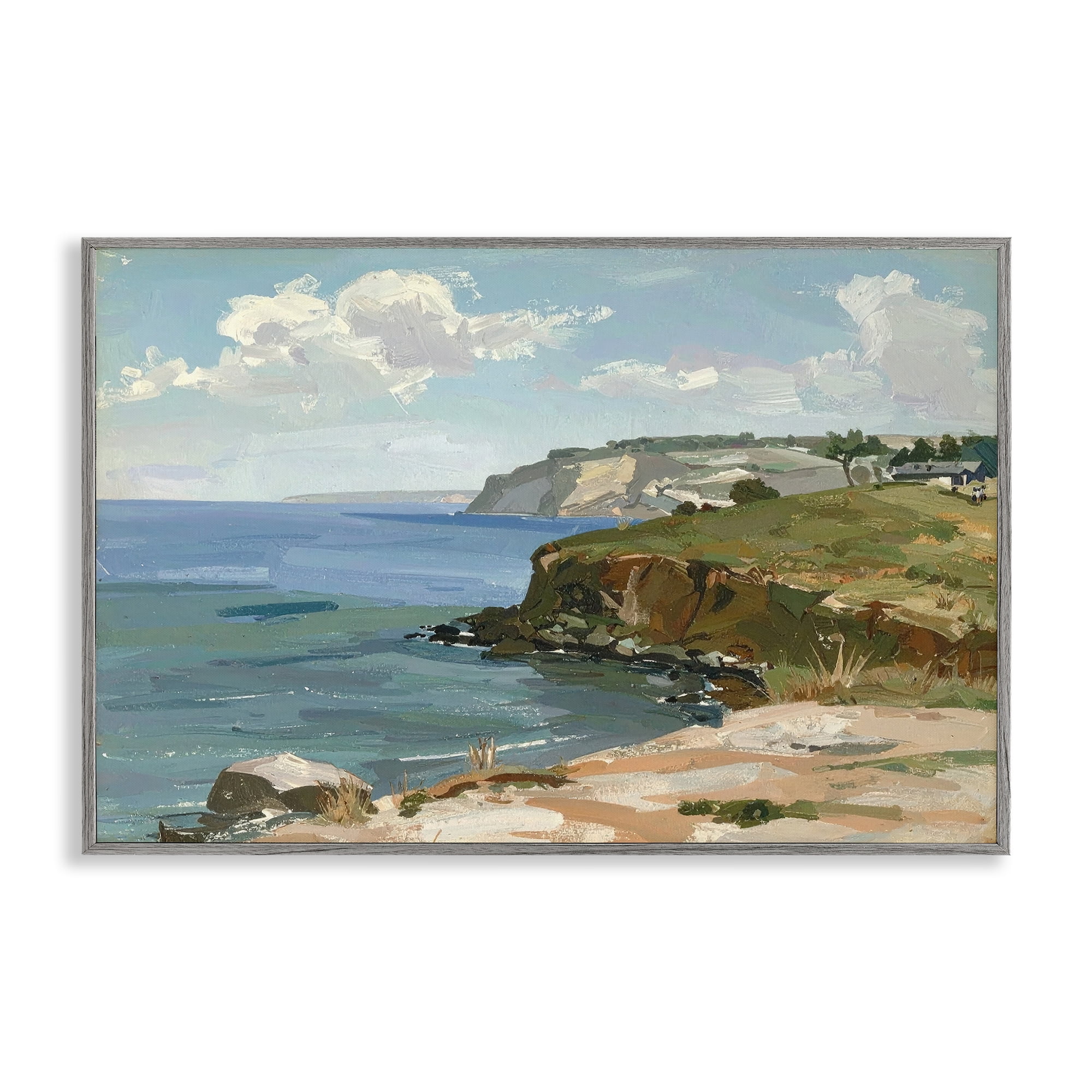 Stupell Industries Along The Shore Scenery Gray Framed Giclee Art, design by Alonza Saunders