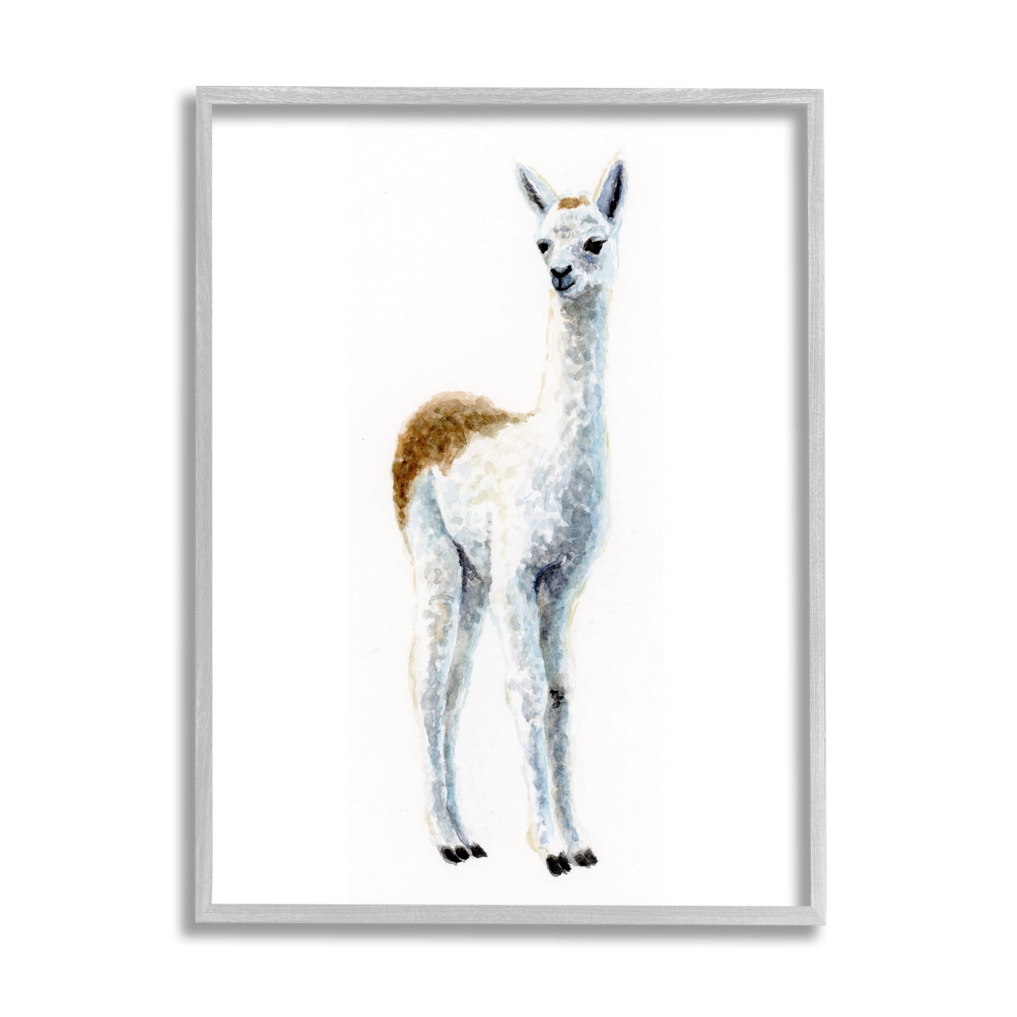 Stupell Industries Alpaca Animal Watercolor Portrait Children's Nursery Wildlife, 16 x 20,Design by Fox Hollow Studios
