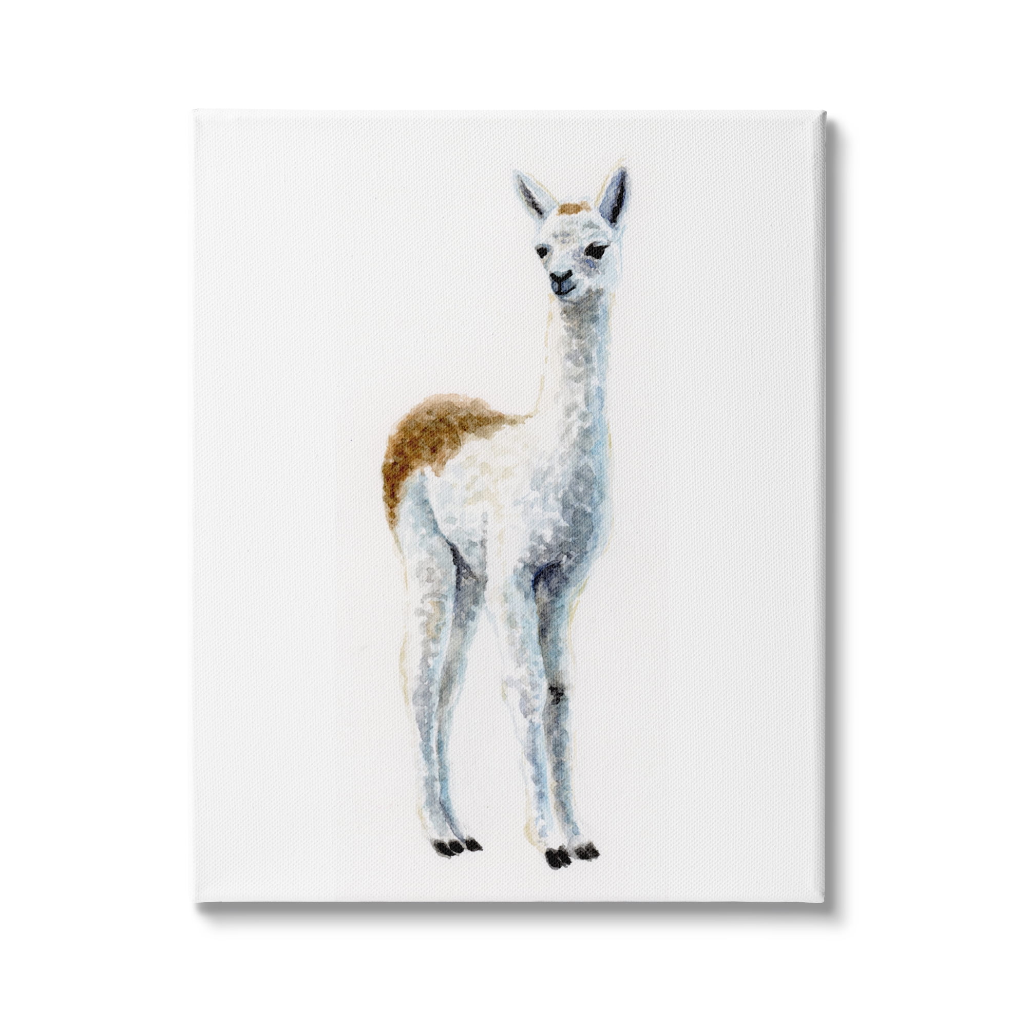 Stupell Industries Alpaca Animal Watercolor Portrait Children's Nursery Wildlife, 16 x 20,Design by Fox Hollow Studios