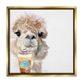 thumbnail image 1 of Stupell Industries Alpaca & Coffee Latte Animals & Insects Painting Gold Floater Framed Canvas Art Print Wall Art, 25 x 25, 1 of 10