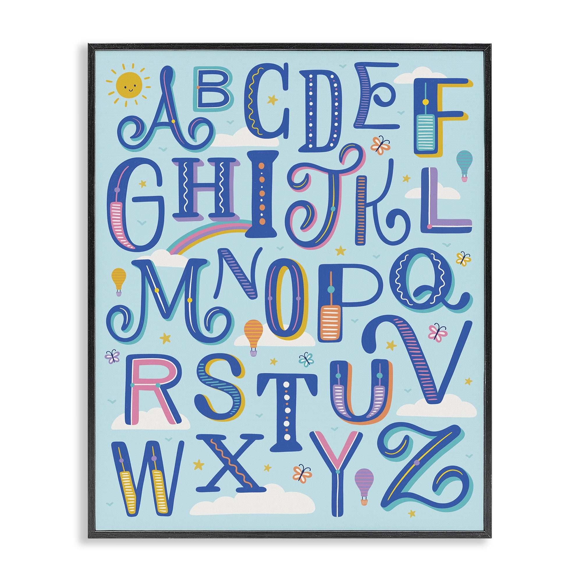 Stupell Industries Alphabet Letters in Sky Typography and Symbols ...