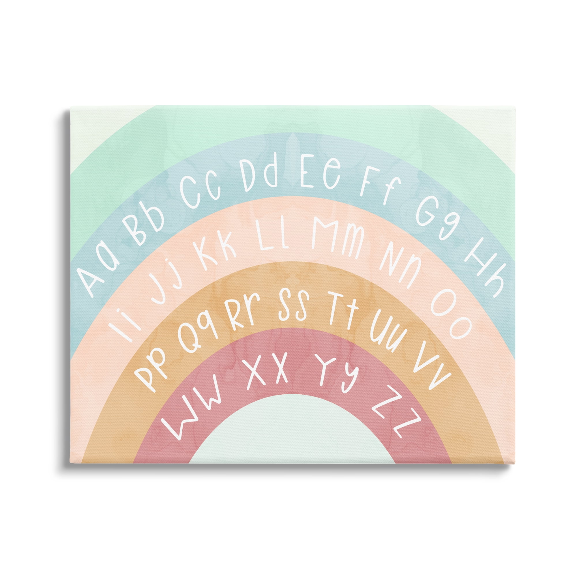 Stupell Industries Alphabet Letters on Rainbow Landscape Painting Gallery Wrapped Canvas Art Print Wall Art, 30 x 24