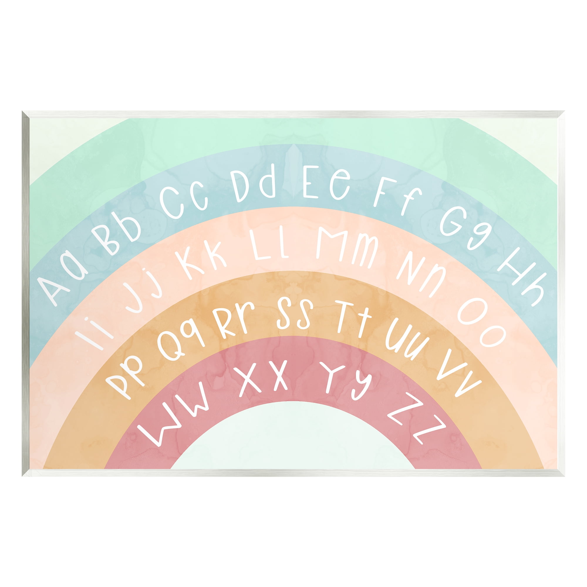 Stupell Industries Alphabet Letters on Rainbow Landscape Painting Unframed Art Print Wall Art, 19 x 13