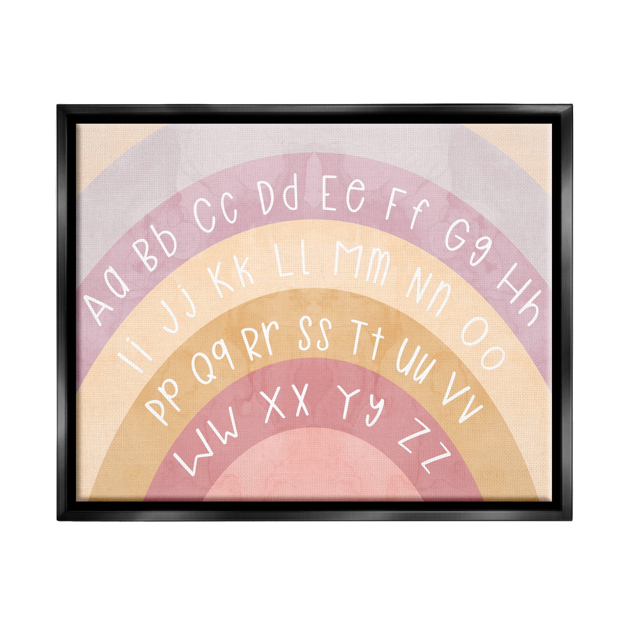 Stupell Industries Alphabet on Muted Arches Landscape Painting Black Floater Framed Canvas Art Print Wall Art, 21 x 17