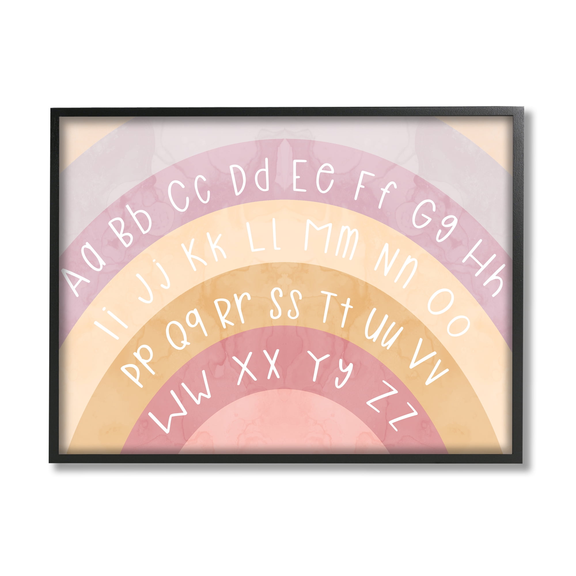 Stupell Industries Alphabet on Muted Arches Landscape Painting Black Framed Art Print Wall Art, 30 x 24
