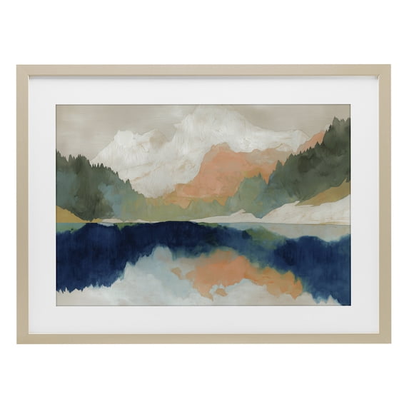 Stupell Industries Southwestern Alpine Autumn Lake Reflection Birch Framed Print Under Glass, 23 x 17, by Chromatic Storm Studio