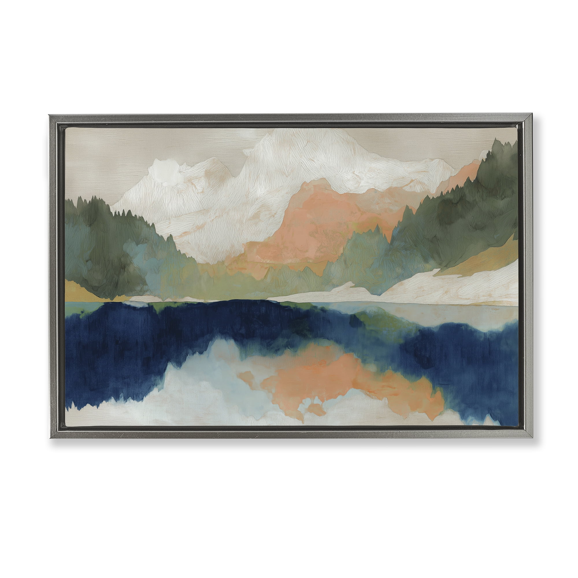 Stupell Industries Alpine Autumn Lake Reflection Gray Framed Floater Canvas Wall Art, design by Chromatic Storm Studio