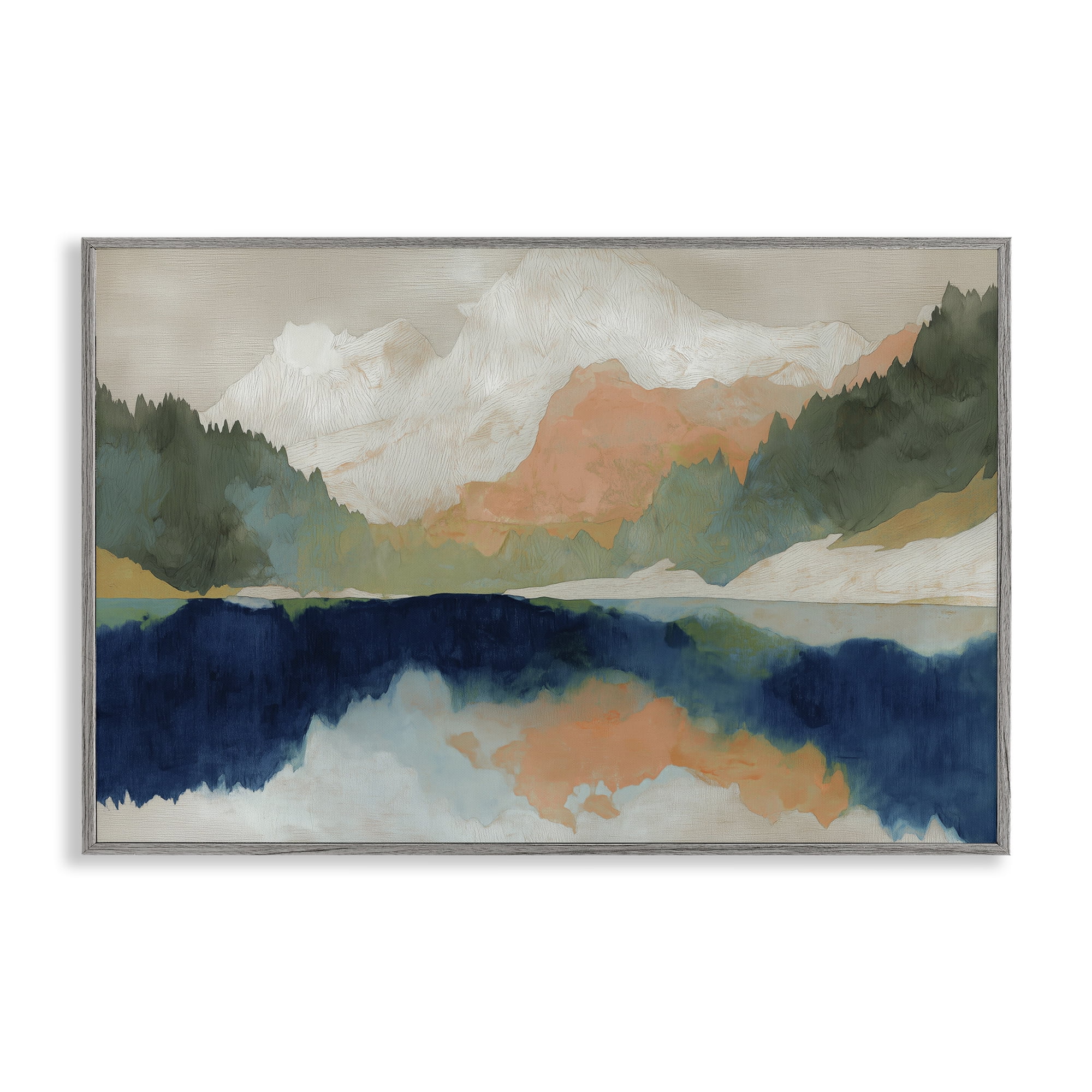 Stupell Industries Alpine Autumn Lake Reflection Gray Framed Giclee Art, design by Chromatic Storm Studio