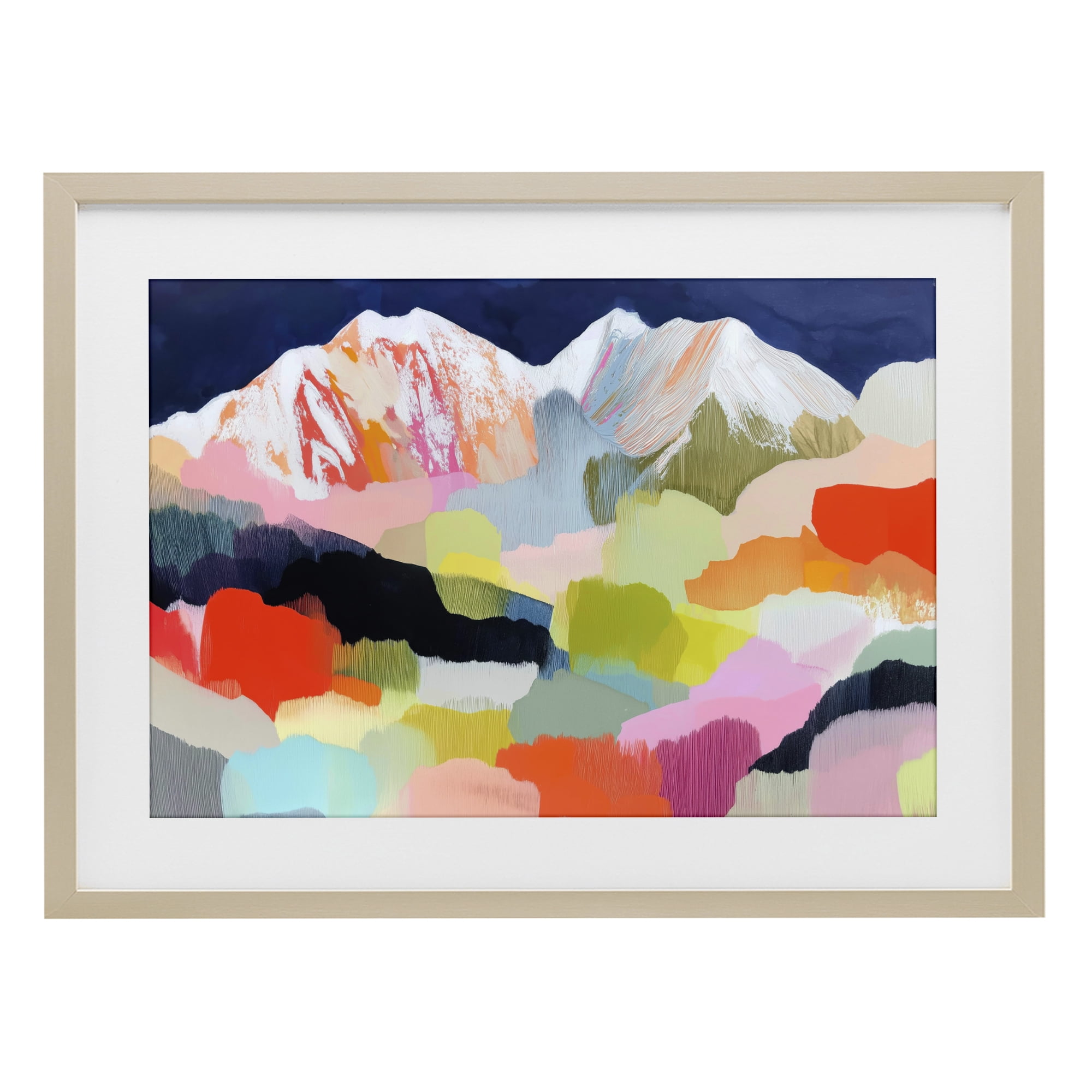 Stupell Industries Alpine Glow in Vibrant Mountains Birch Framed Print Under Glass, design by Chromatic Storm Studio
