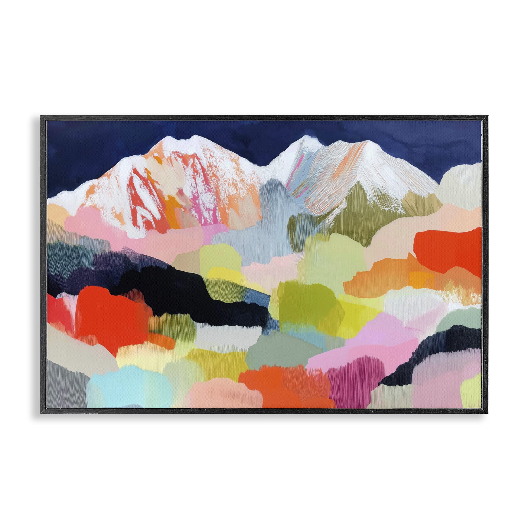 Stupell Industries Alpine Glow in Vibrant Mountains Black Framed Giclee Art, design by Chromatic Storm Studio