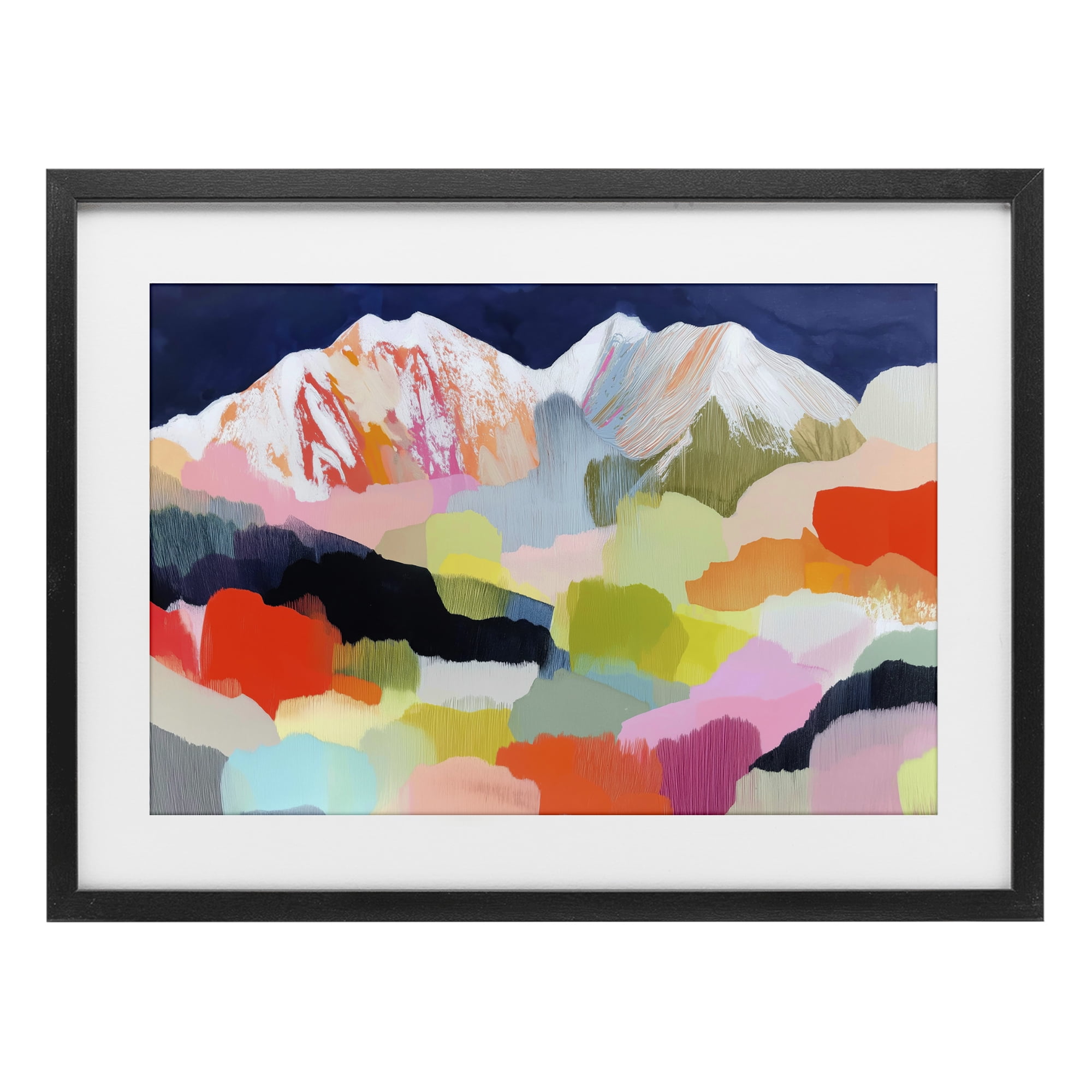 Stupell Industries Alpine Glow in Vibrant Mountains Black Framed Print Under Glass, design by Chromatic Storm Studio