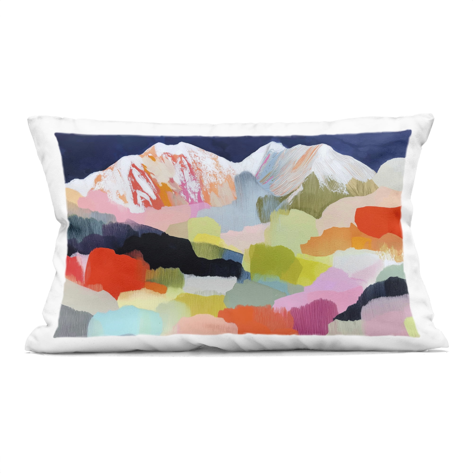 Stupell Industries Alpine Glow in Vibrant Mountains Decorative Printed Throw Pillow, design by Chromatic Storm Studio, 14 x 7 x 20