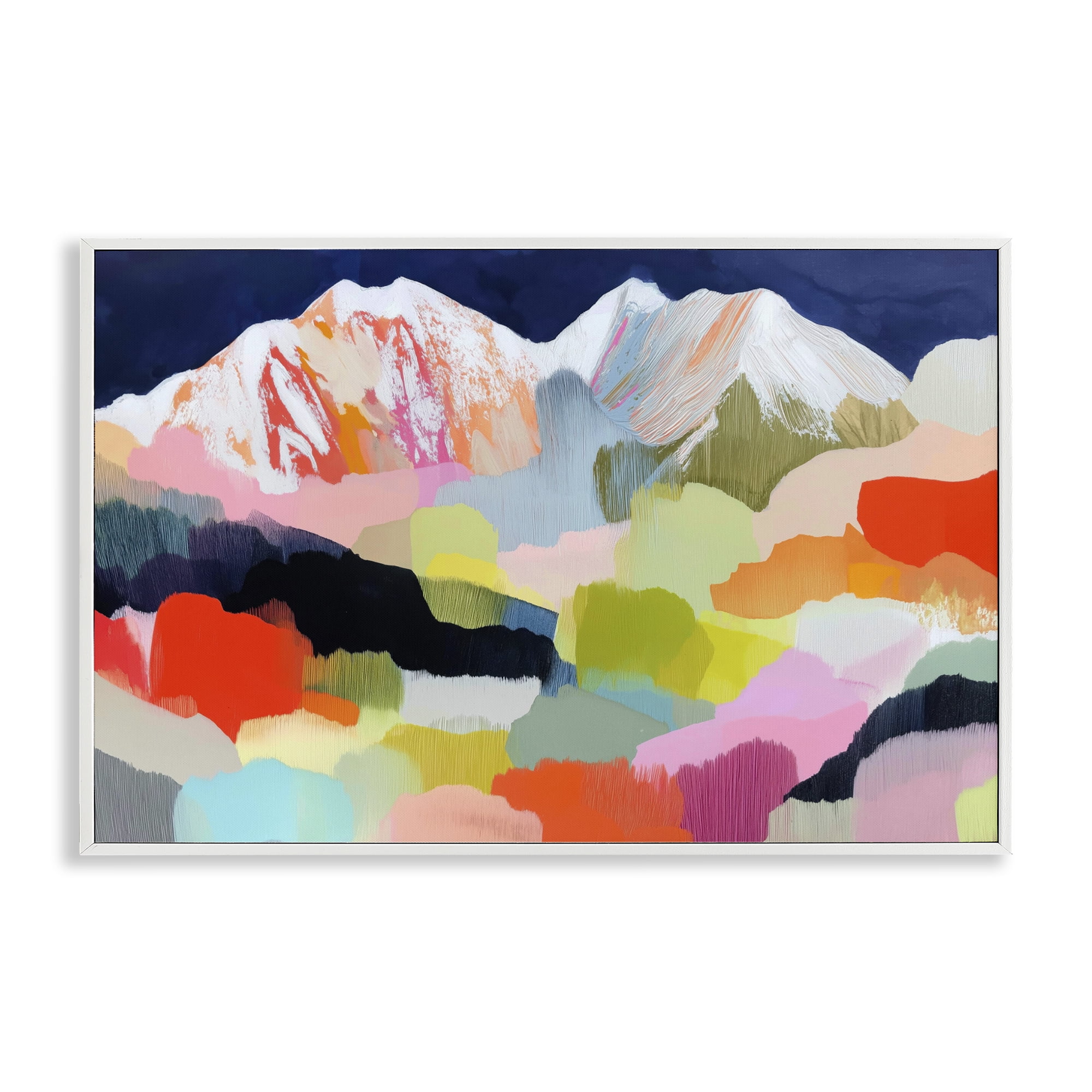 Stupell Industries Alpine Glow in Vibrant Mountains White Framed Giclee Art, design by Chromatic Storm Studio