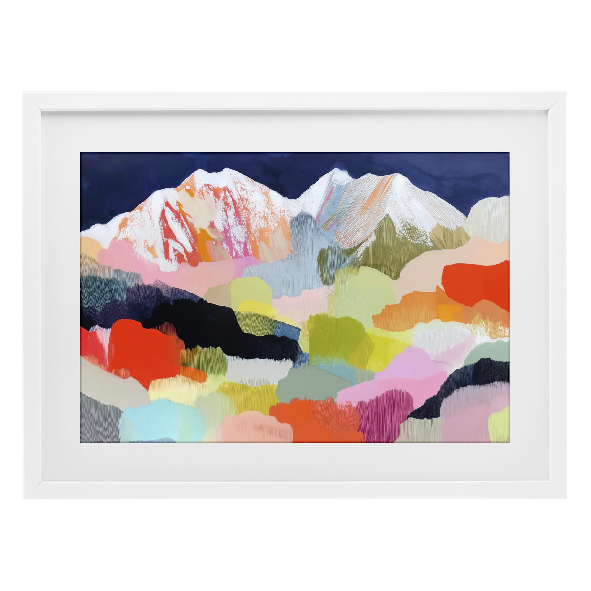 Stupell Industries Alpine Glow in Vibrant Mountains White Framed Print Under Glass, design by Chromatic Storm Studio