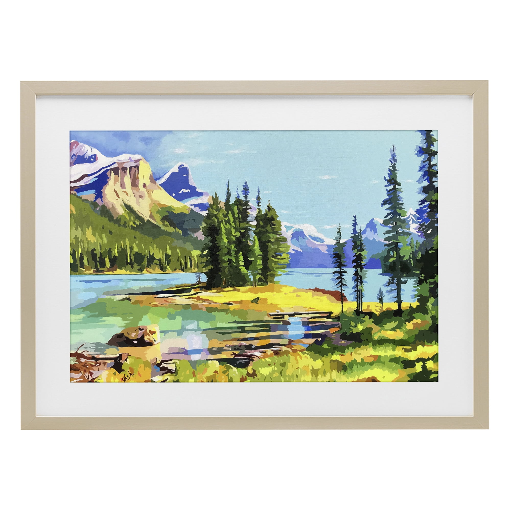 Stupell Industries Alpine Mountain Solitude Birch Framed Print Under Glass, design by John Jaster