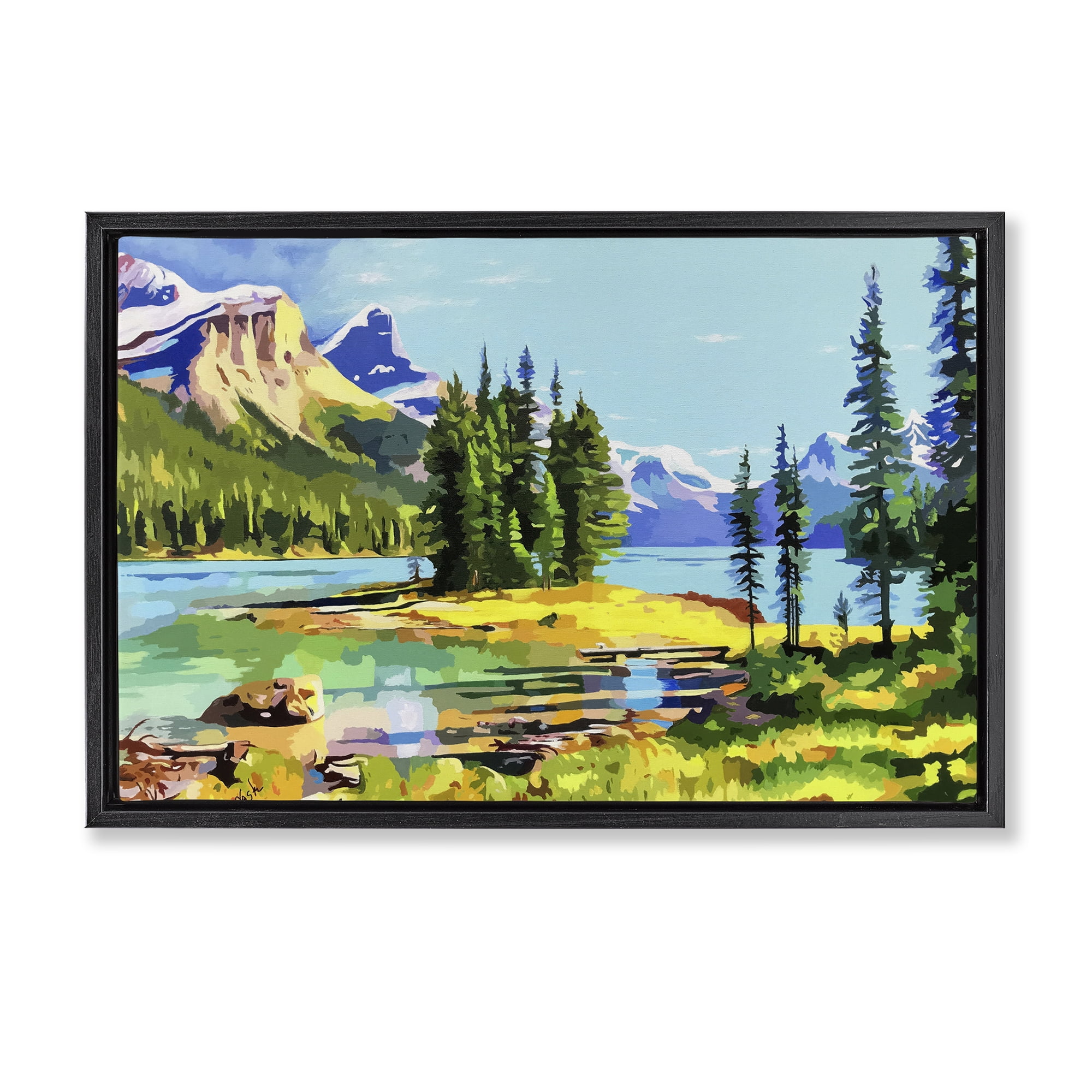 Stupell Industries Alpine Mountain Solitude Black Framed Floater Canvas Wall Art, design by John Jaster