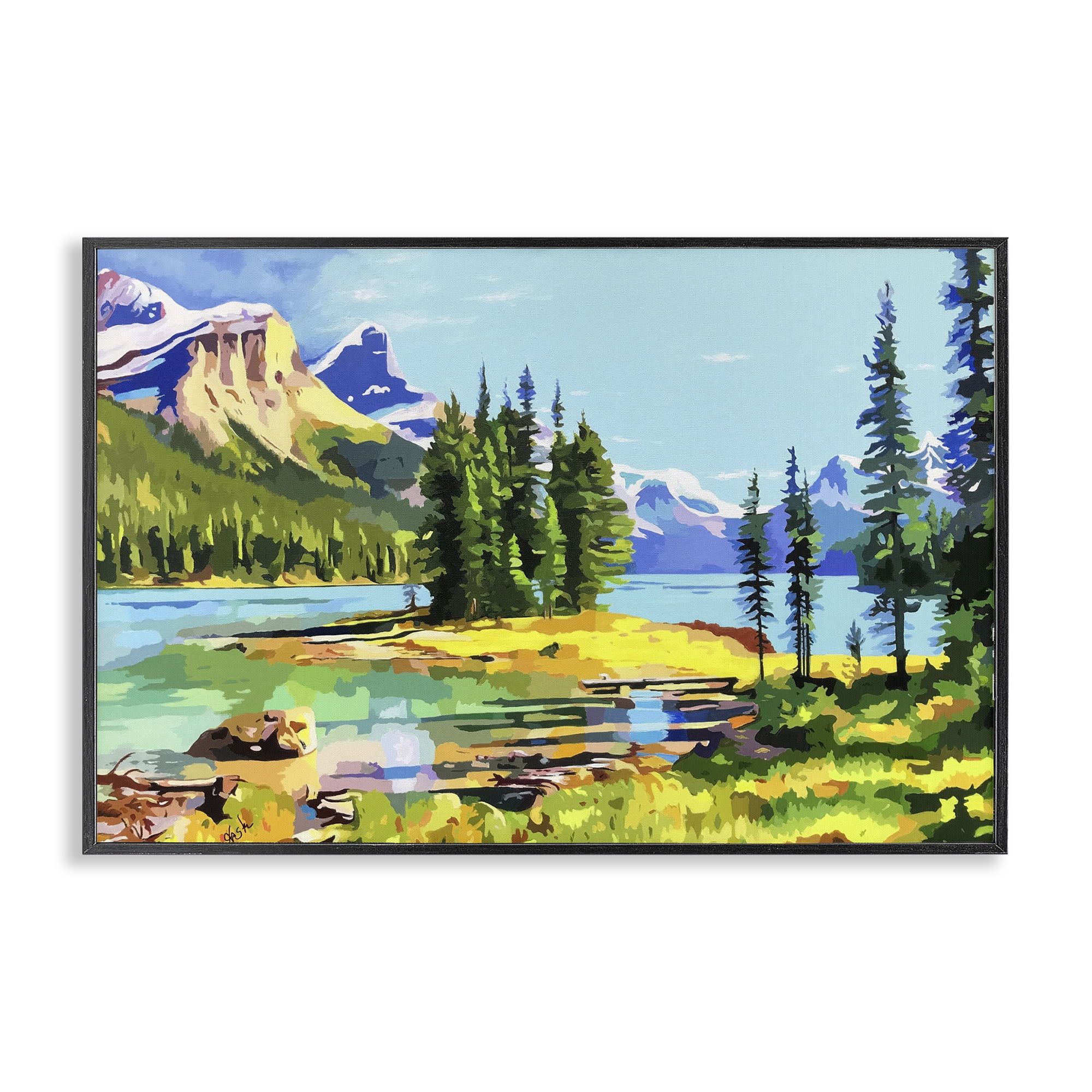 Stupell Industries Alpine Mountain Solitude Black Framed Giclee Art, design by John Jaster