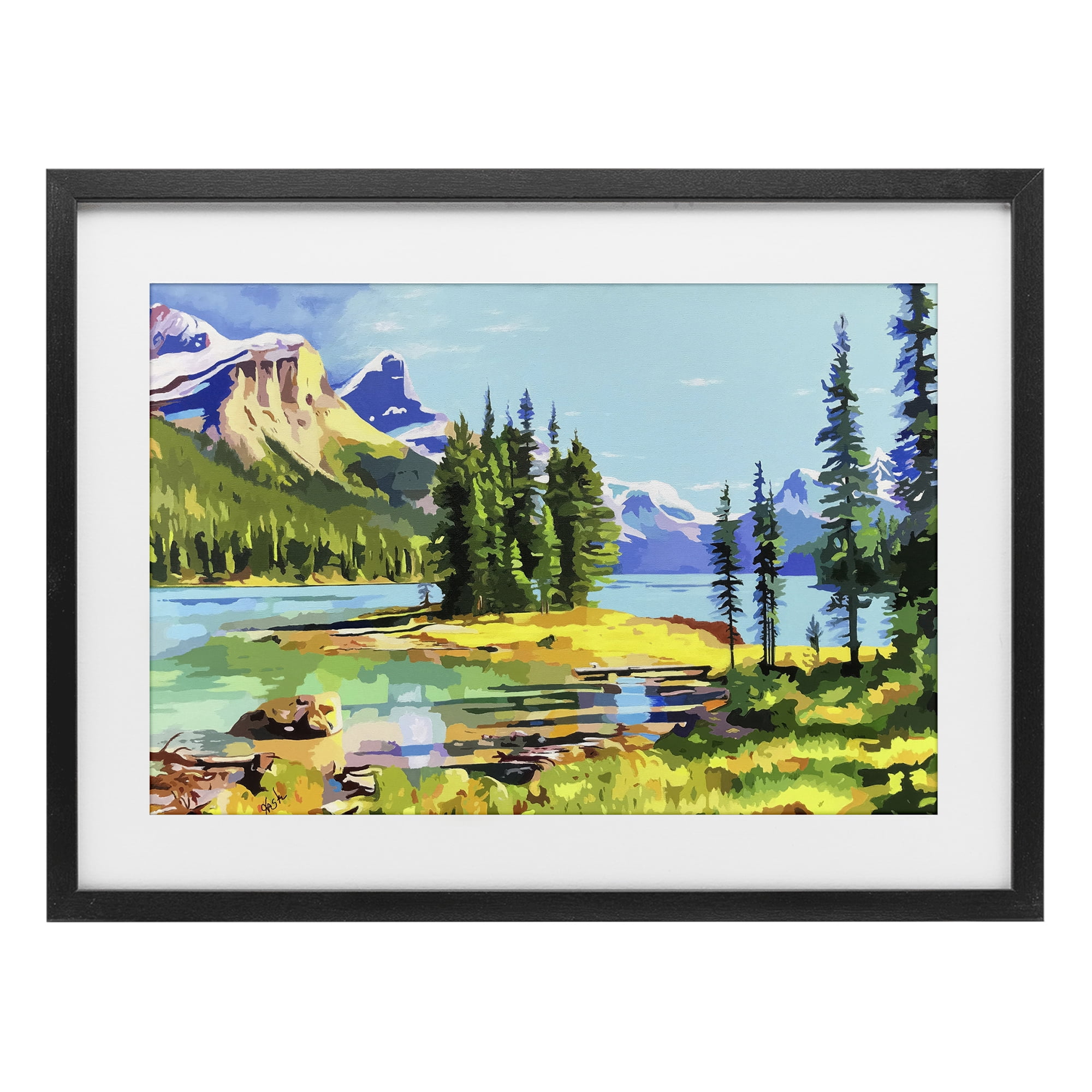 Stupell Industries Alpine Mountain Solitude Black Framed Print Under Glass, design by John Jaster