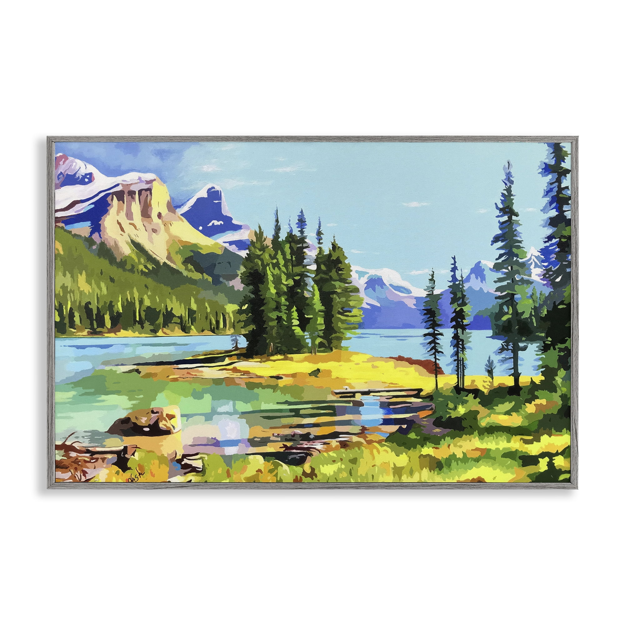 Stupell Industries Alpine Mountain Solitude Gray Framed Giclee Art, design by John Jaster