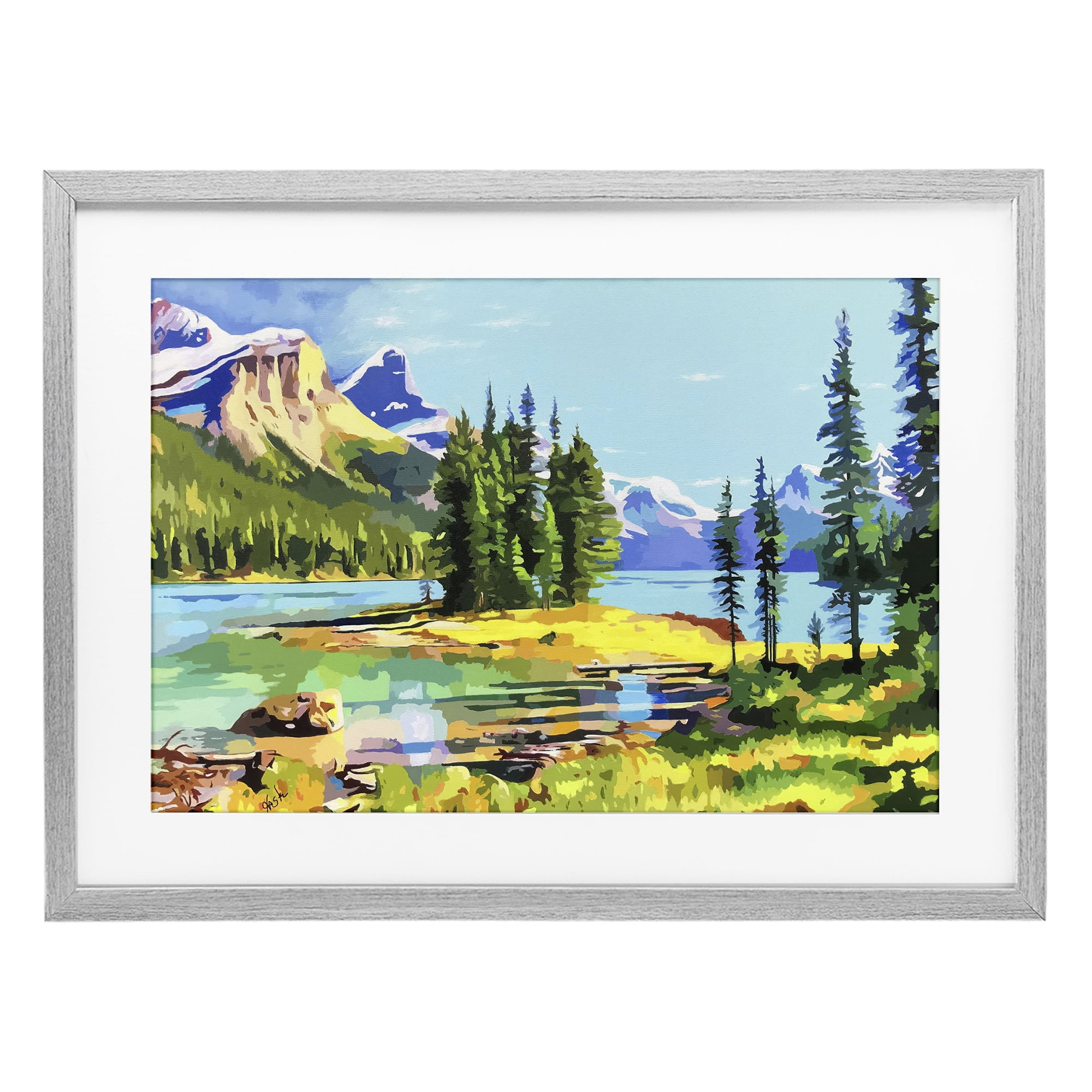 Stupell Industries Alpine Mountain Solitude Gray Framed Print Under Glass, design by John Jaster
