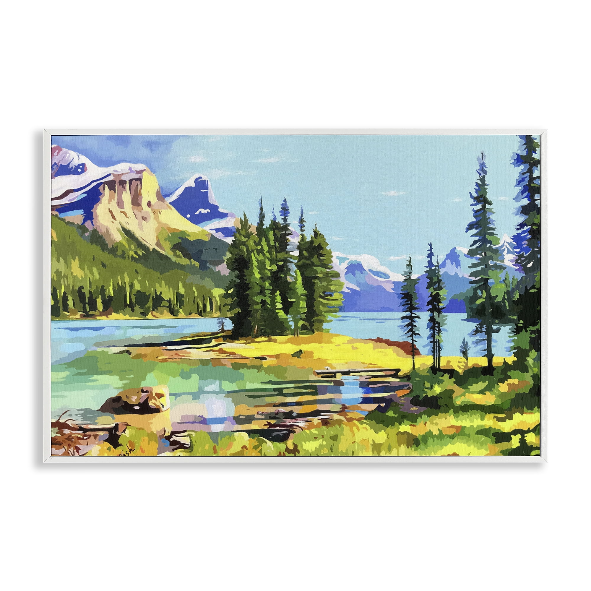 Stupell Industries Alpine Mountain Solitude White Framed Giclee Art, design by John Jaster