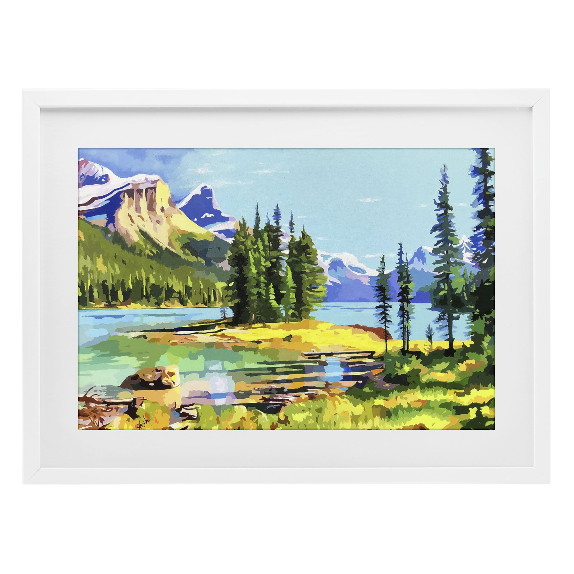 Stupell Industries Alpine Mountain Solitude White Framed Print Under Glass, design by John Jaster