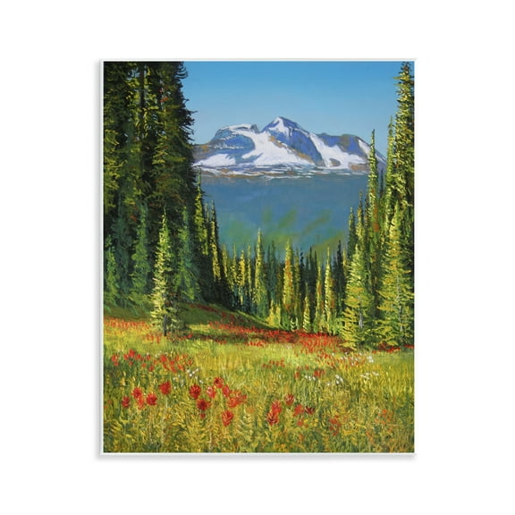 Stupell Industries Alpine Valley Meadow Landscape & Nature Painting Unframed Art Print Wall Art, 11 x 14