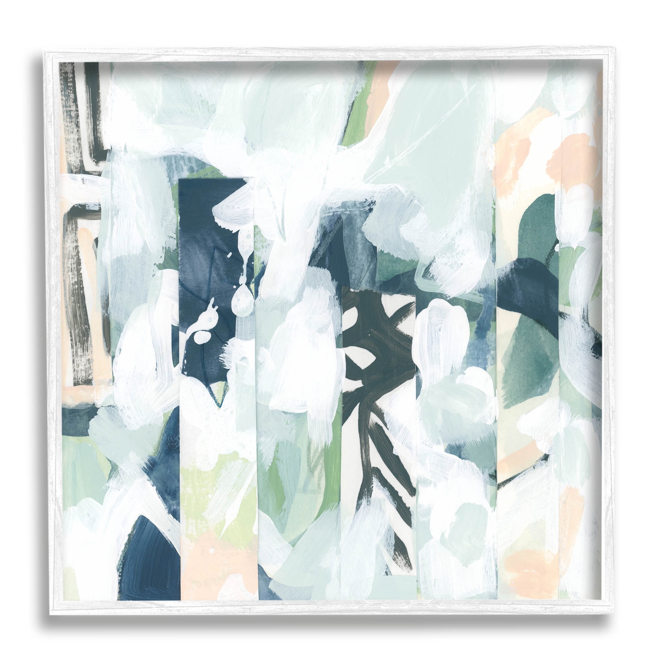 Stupell Industries Alternating Abstract Shapes Composition Painting White Framed Art Print Wall Art, Design by June Erica Vess