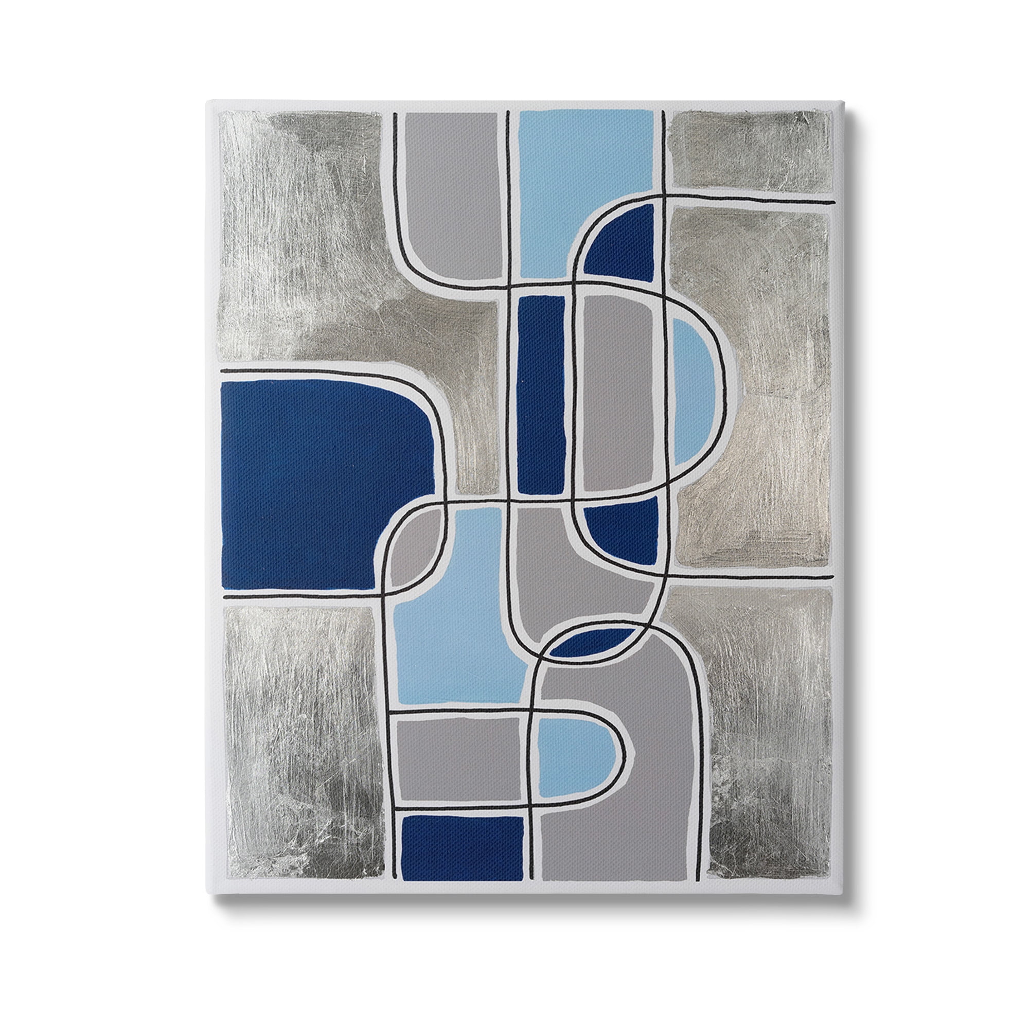 Stupell Industries Alternating Centric Shapes Abstract Painting Gallery Wrapped Canvas Art Print Wall Art, 24 x 30