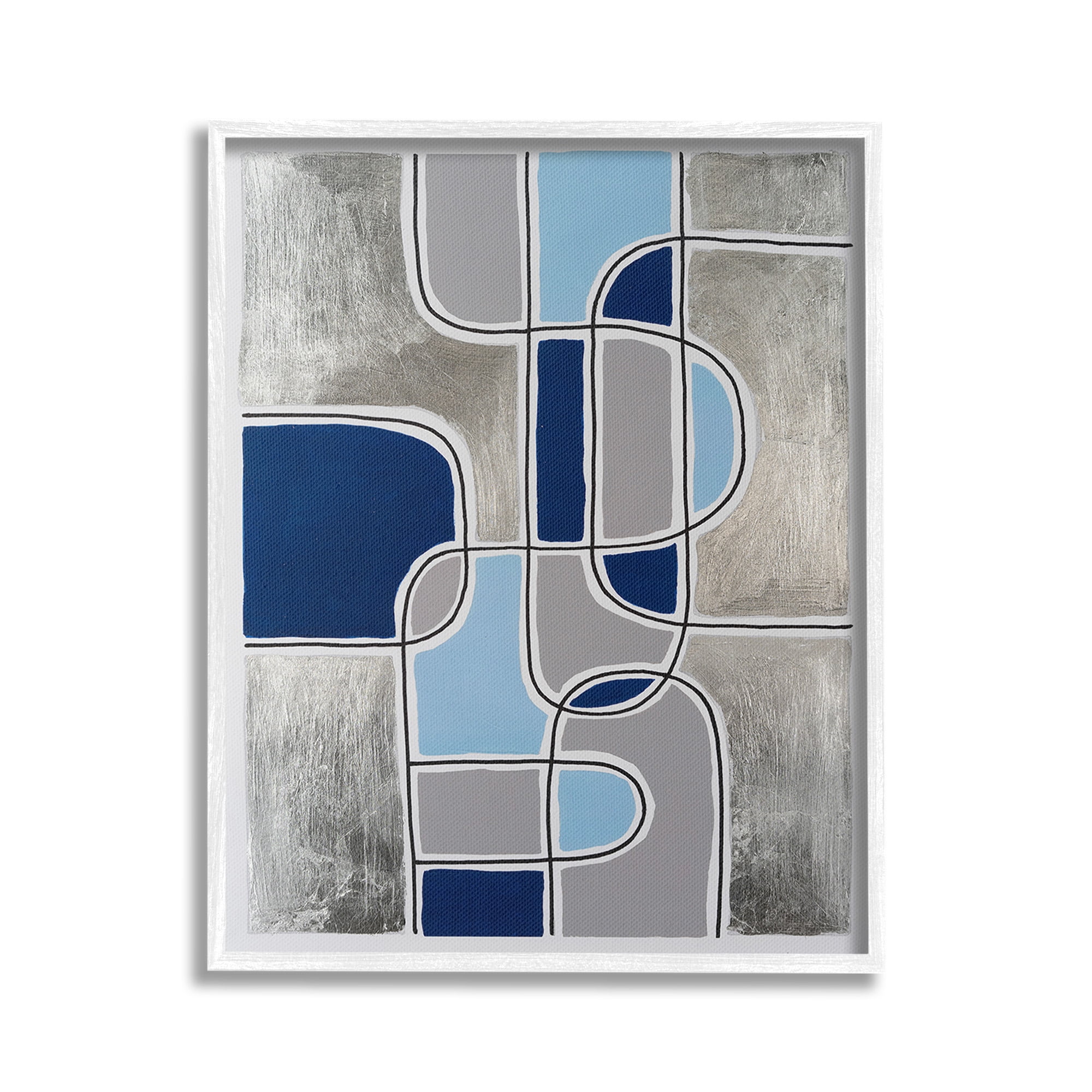 Stupell Industries Alternating Centric Shapes Abstract Painting White Framed Art Print Wall Art, 24 x 30