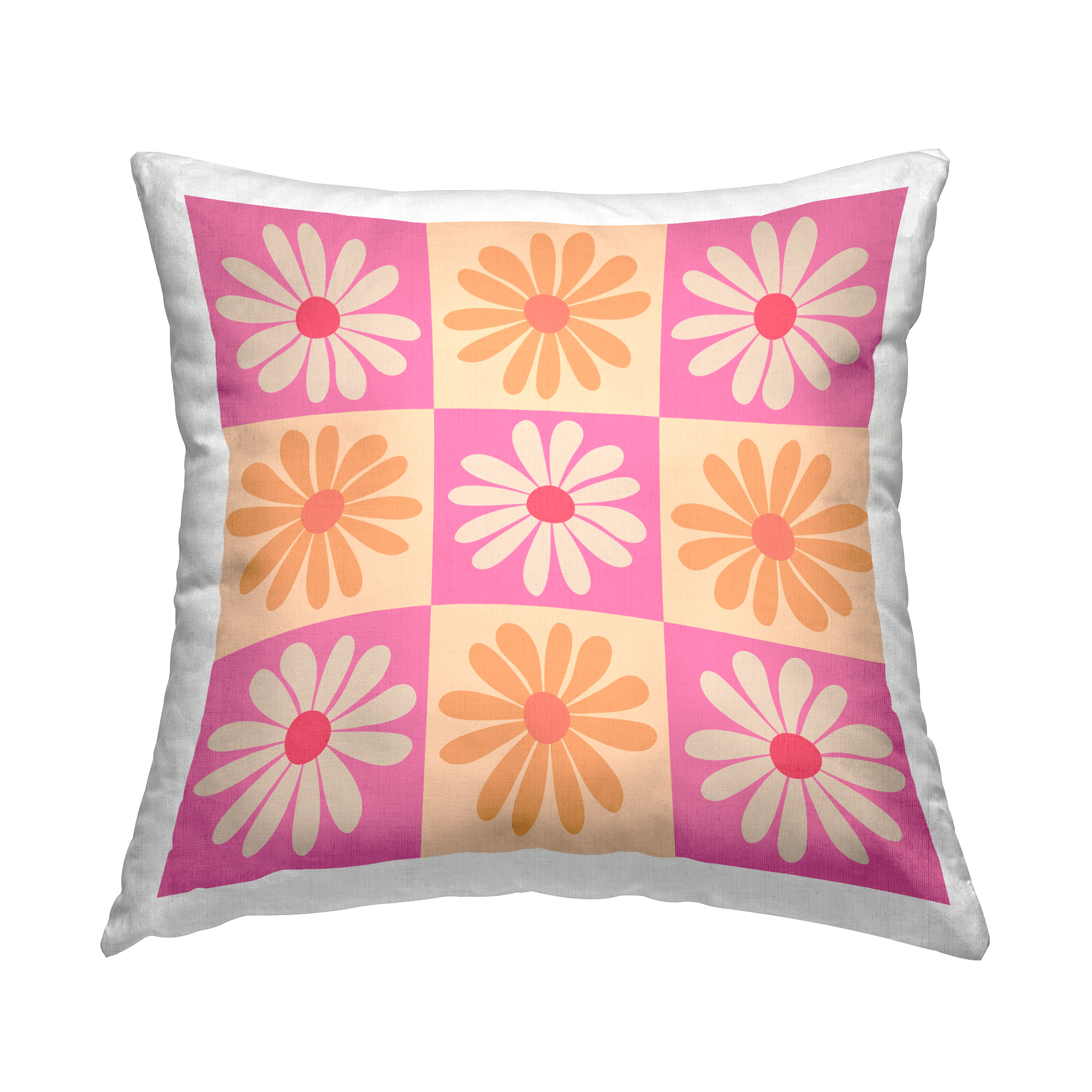 Stupell Industries Alternating Daisy Pattern Decorative Printed Throw Pillow Design by Carrie Cantwell