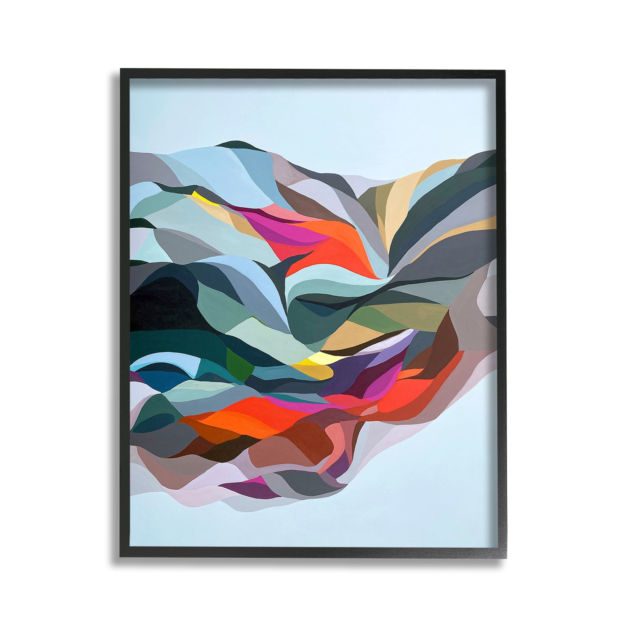 Stupell Industries Alternating Geometric Shapes Abstract Painting Black Framed Art Print Wall Art, 11 x 14